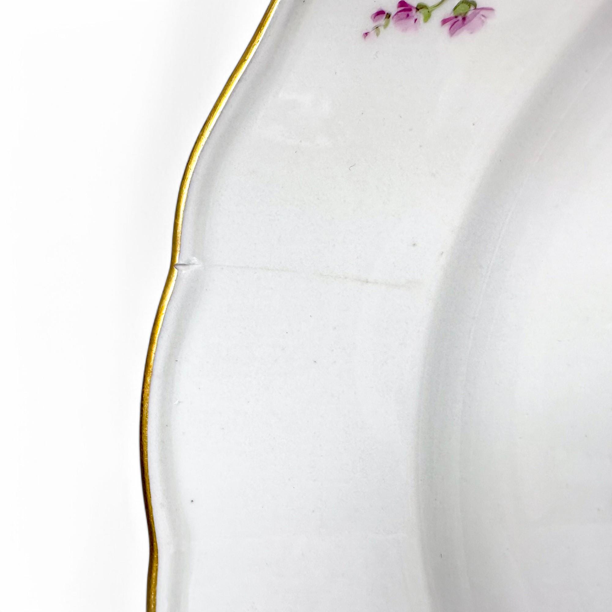 Antique Meissen Streublumen porcelain plates set of 3 hand painted floral German china 1880s