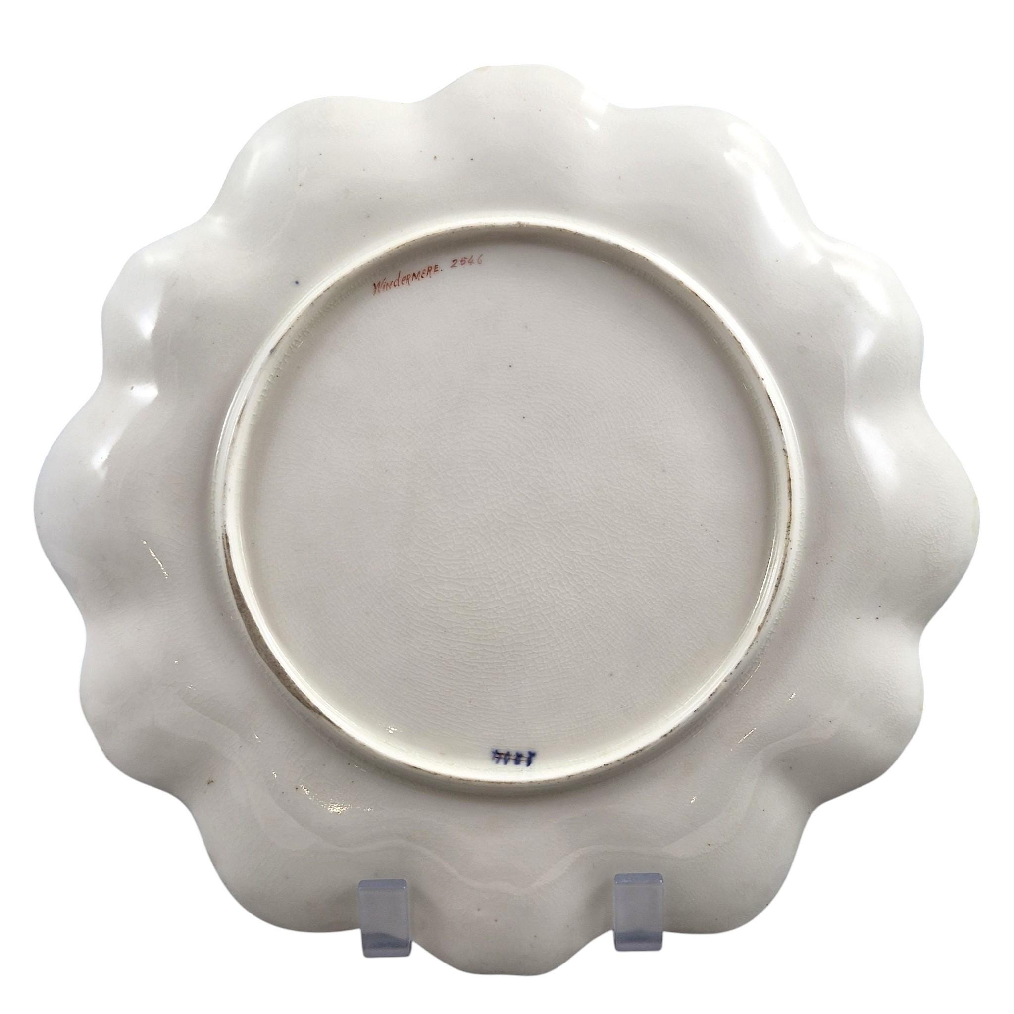 Rare Aynsley named view cabinet plates by J J Birbeck, set of four Victorian cobalt and gilt landscape plates c.1888