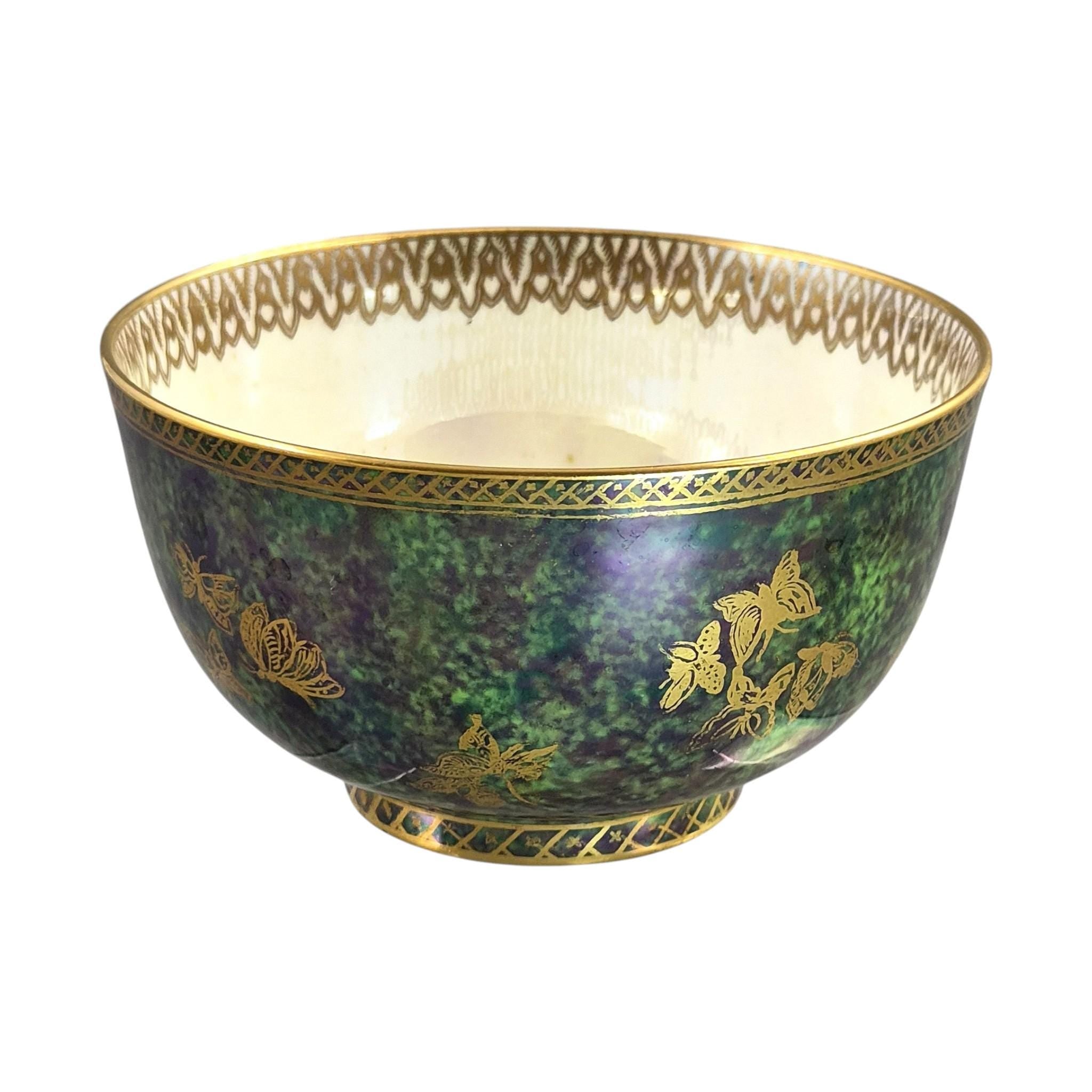 Daisy Makeig-Jones Wedgwood Fairyland Lustre green butterfly bowl c.1920