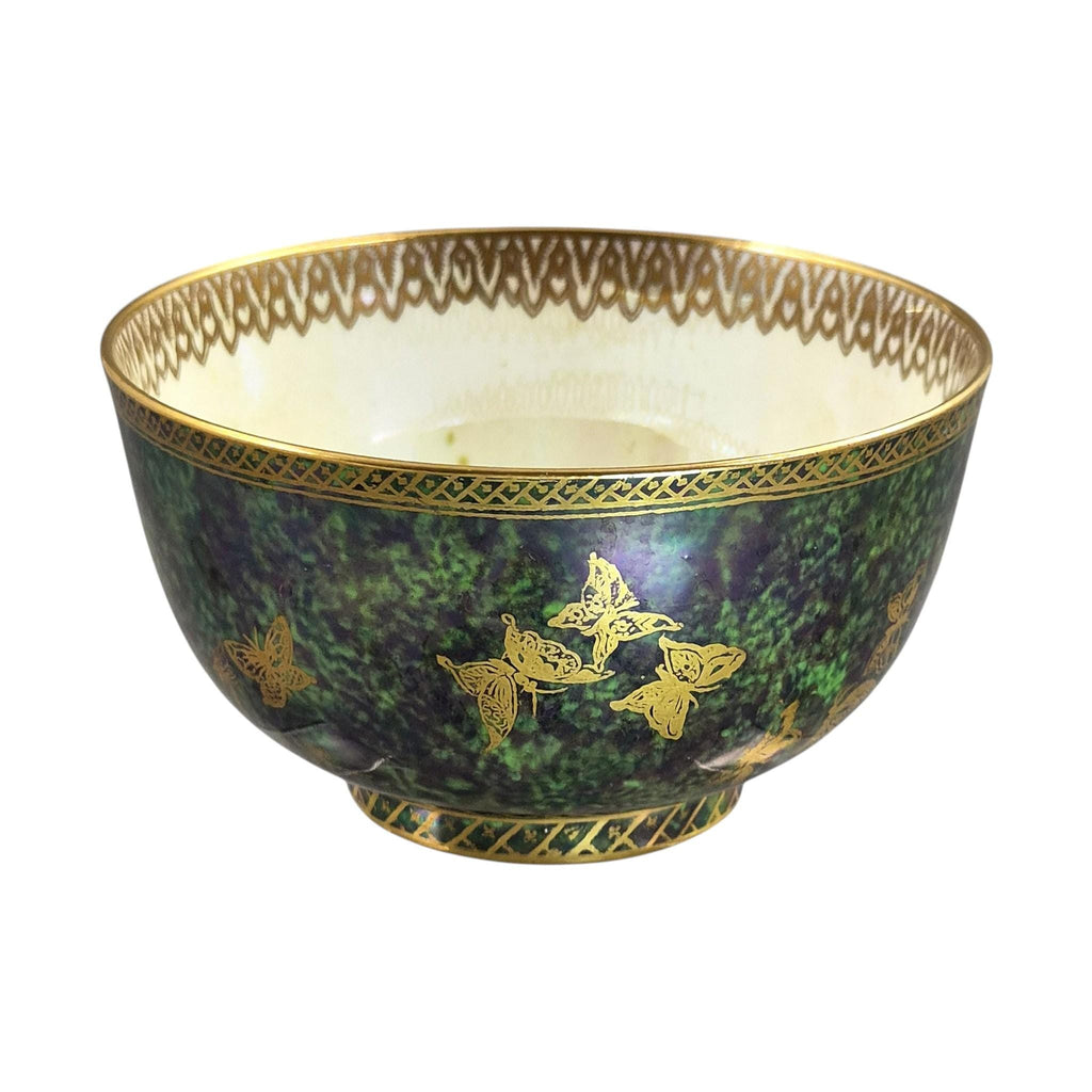 Daisy Makeig-Jones Wedgwood Fairyland Lustre green butterfly bowl c.1920