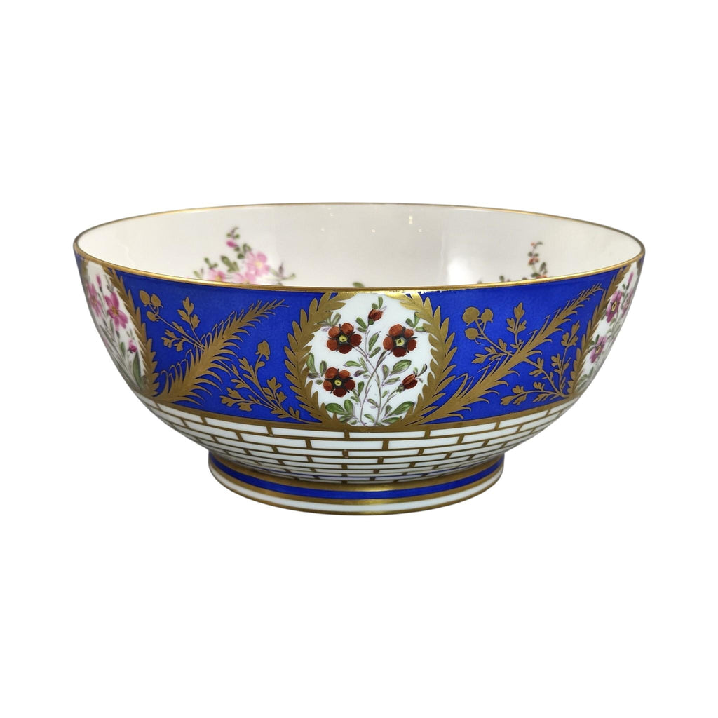 Samson Paris Chelsea Derby style cobalt blue porcelain footed bowl, late 19th century
