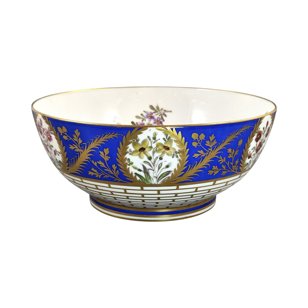 Samson Paris Chelsea Derby style cobalt blue porcelain footed bowl, late 19th century