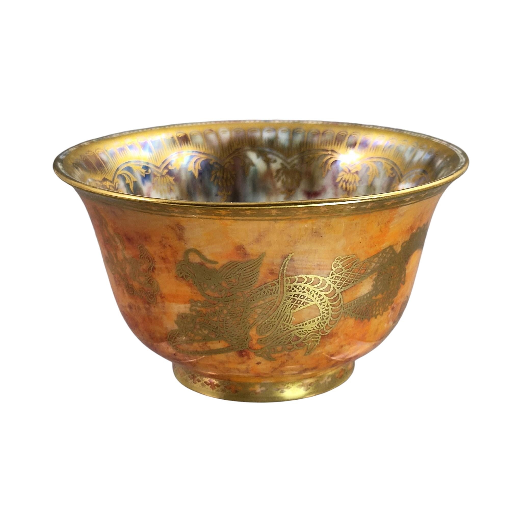 Wedgwood Fairyland Lustre bowl Z4825 by Daisy Makeig-Jones, dragon design York Cup shape c.1915