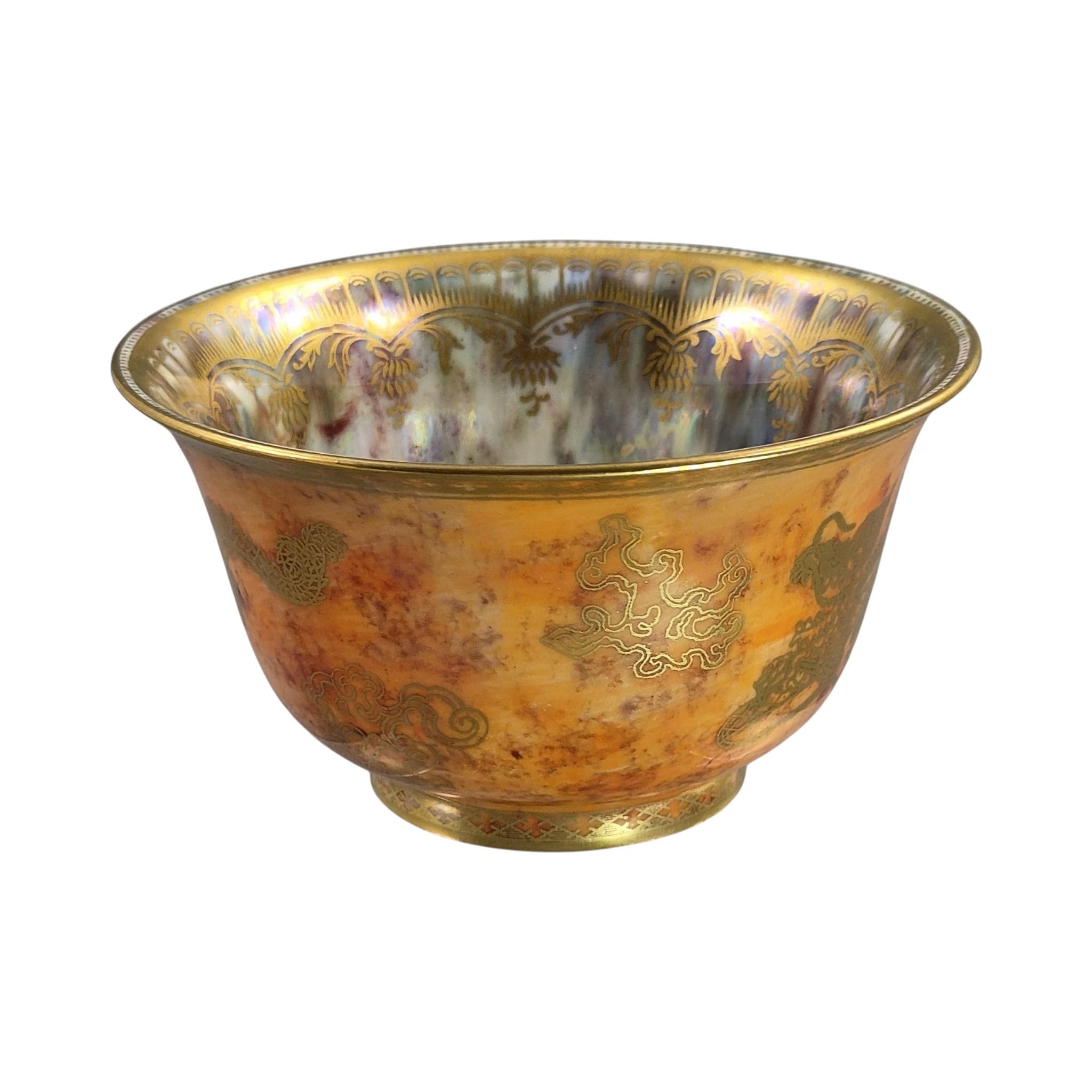 Wedgwood Fairyland Lustre bowl Z4825 by Daisy Makeig-Jones, dragon design York Cup shape c.1915