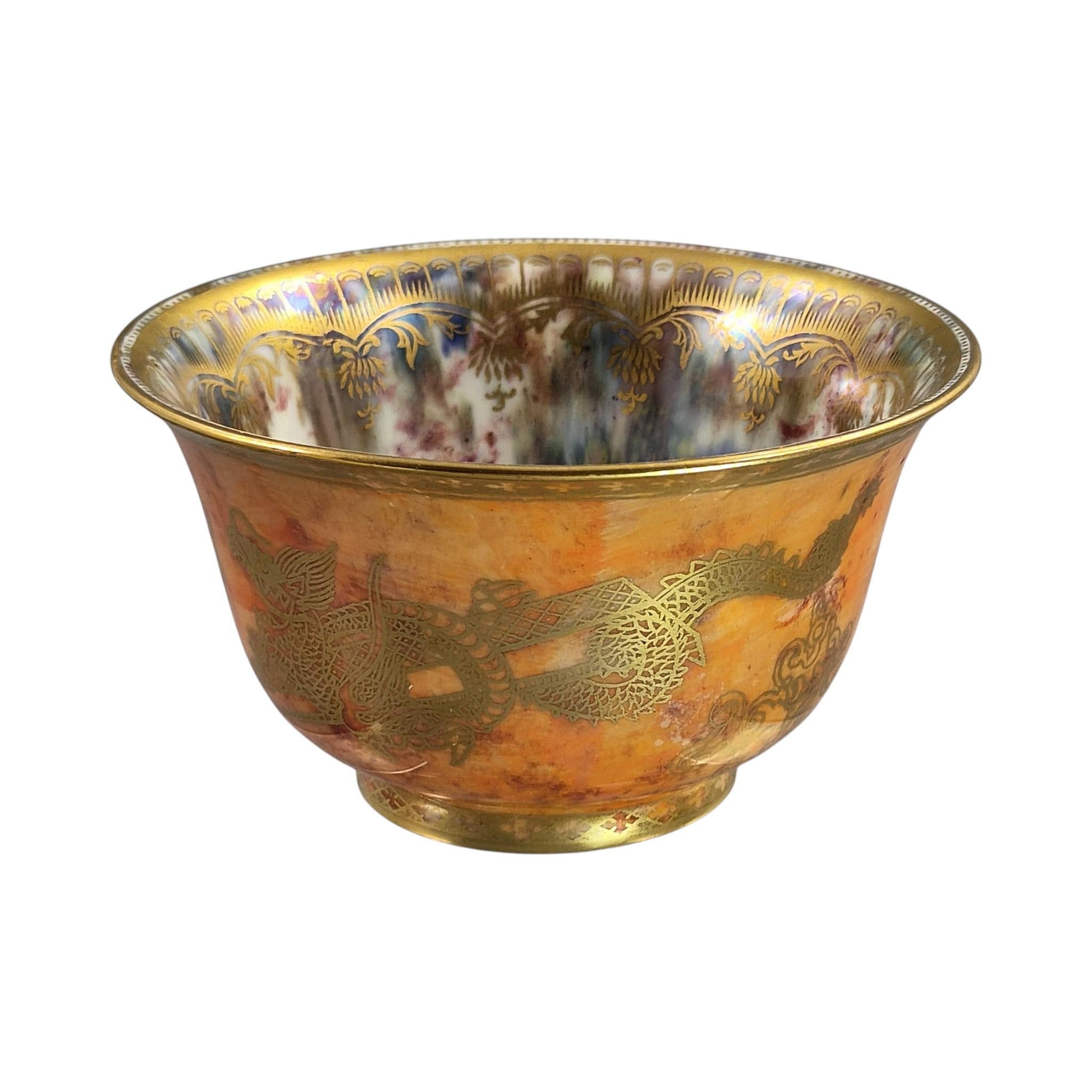 Wedgwood Fairyland Lustre bowl Z4825 by Daisy Makeig-Jones, dragon design York Cup shape c.1915