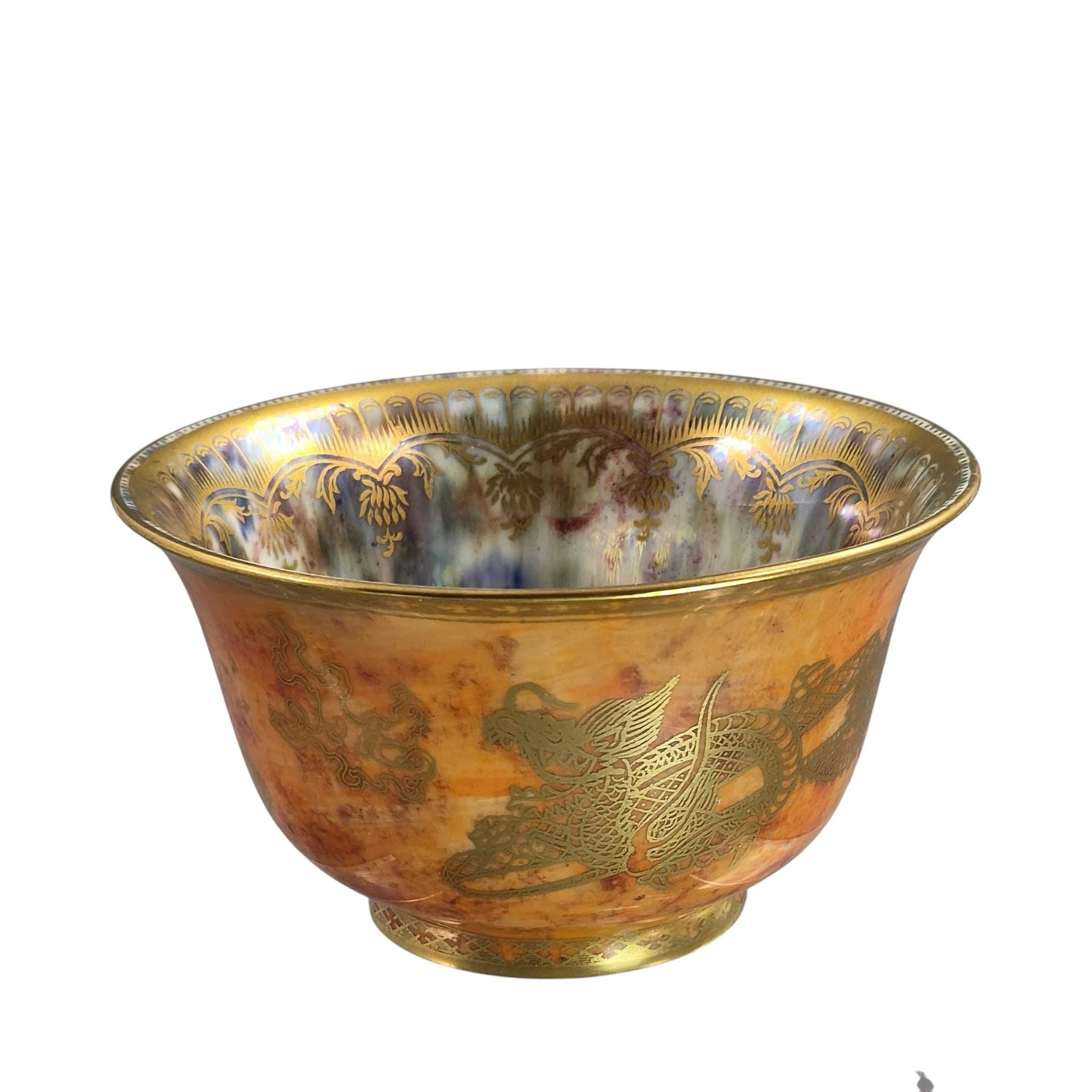 Wedgwood Fairyland Lustre bowl Z4825 by Daisy Makeig-Jones, dragon design York Cup shape c.1915