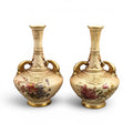 Royal Worcester dolphin handled blush ivory vase pair, Persian Range, 1902–1903