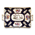 English exotic bird tray in the Worcester & James Giles tradition, cobalt blue, c.1850