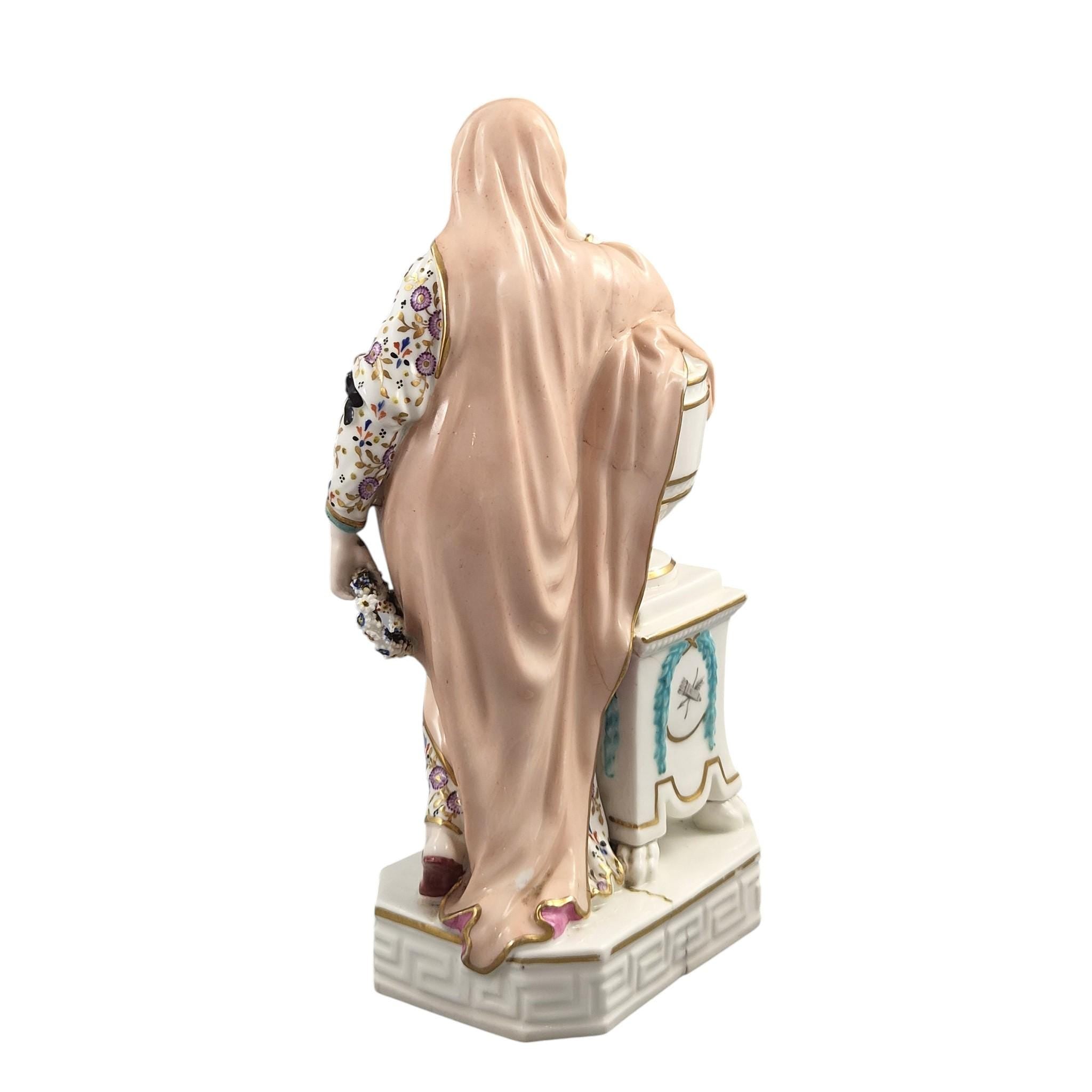 Rare Derby porcelain figure of Andromache weeping over Hector’s ashes, model 100, c.1778