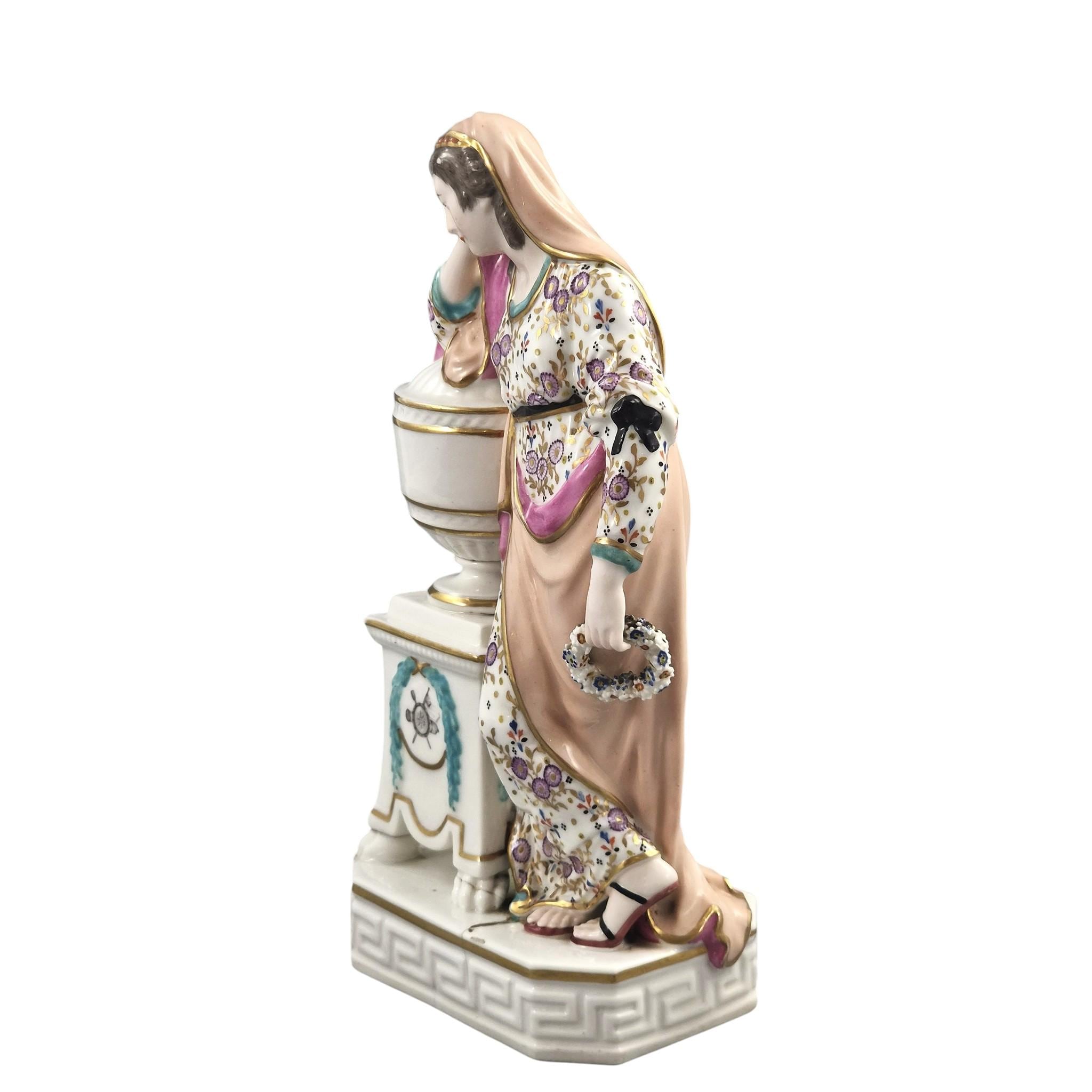 Rare Derby porcelain figure of Andromache weeping over Hector’s ashes, model 100, c.1778