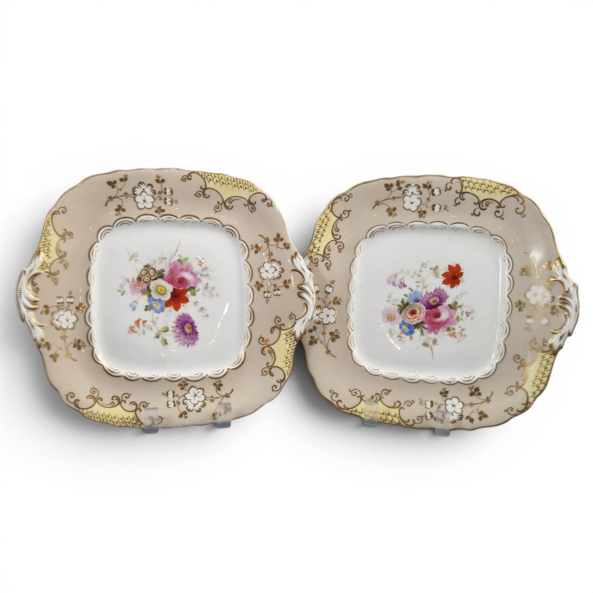 Coalport Rococo Revival dessert dishes attributed to Jabez Aston, c.1835–1845