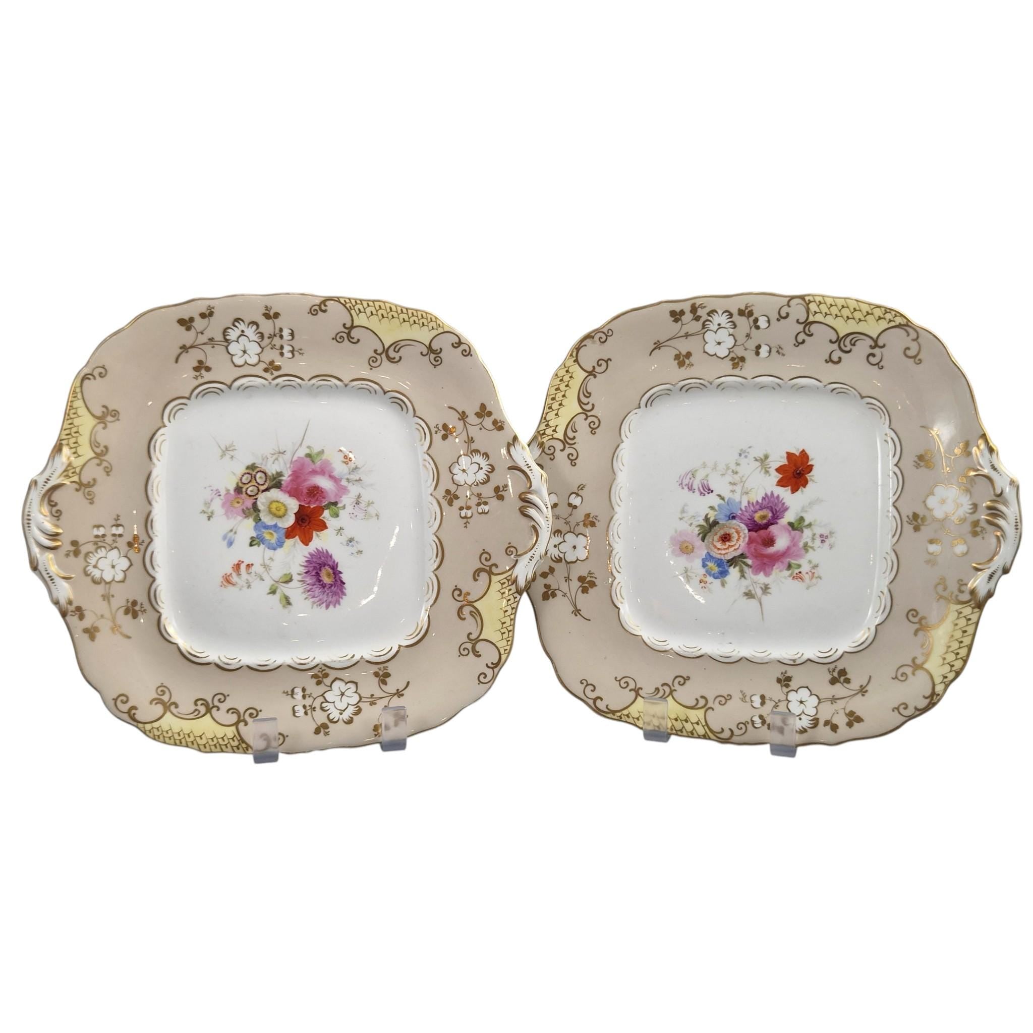 Coalport Rococo Revival dessert dishes attributed to Jabez Aston, c.1835–1845