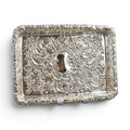 Antique Edwardian sterling silver card tray, Robert Pringle & Sons London 1904, Rococo Revival serving tray