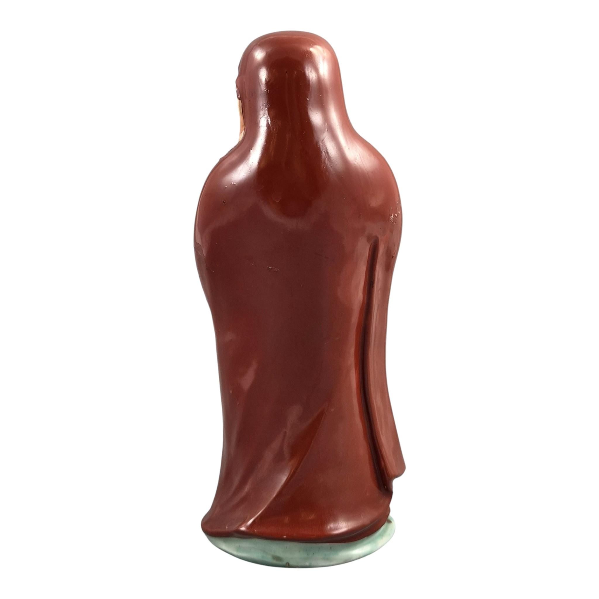 Japanese Kutani Daruma Okimono Porcelain Figure of Bodhidharma