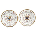 Edmé Samson Armorial Porcelain Plates Pair, Chinese Export Style, c.1890
