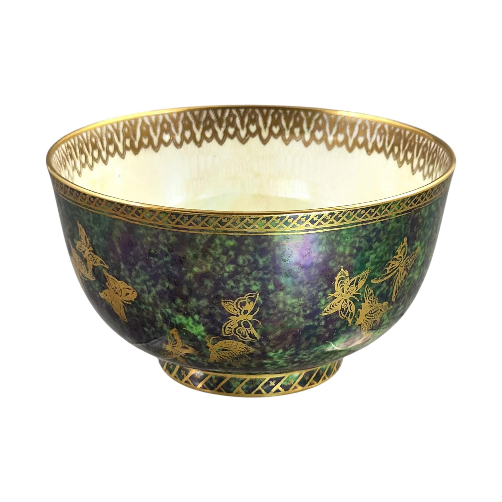 Daisy Makeig-Jones Wedgwood Fairyland Lustre green butterfly bowl c.1920