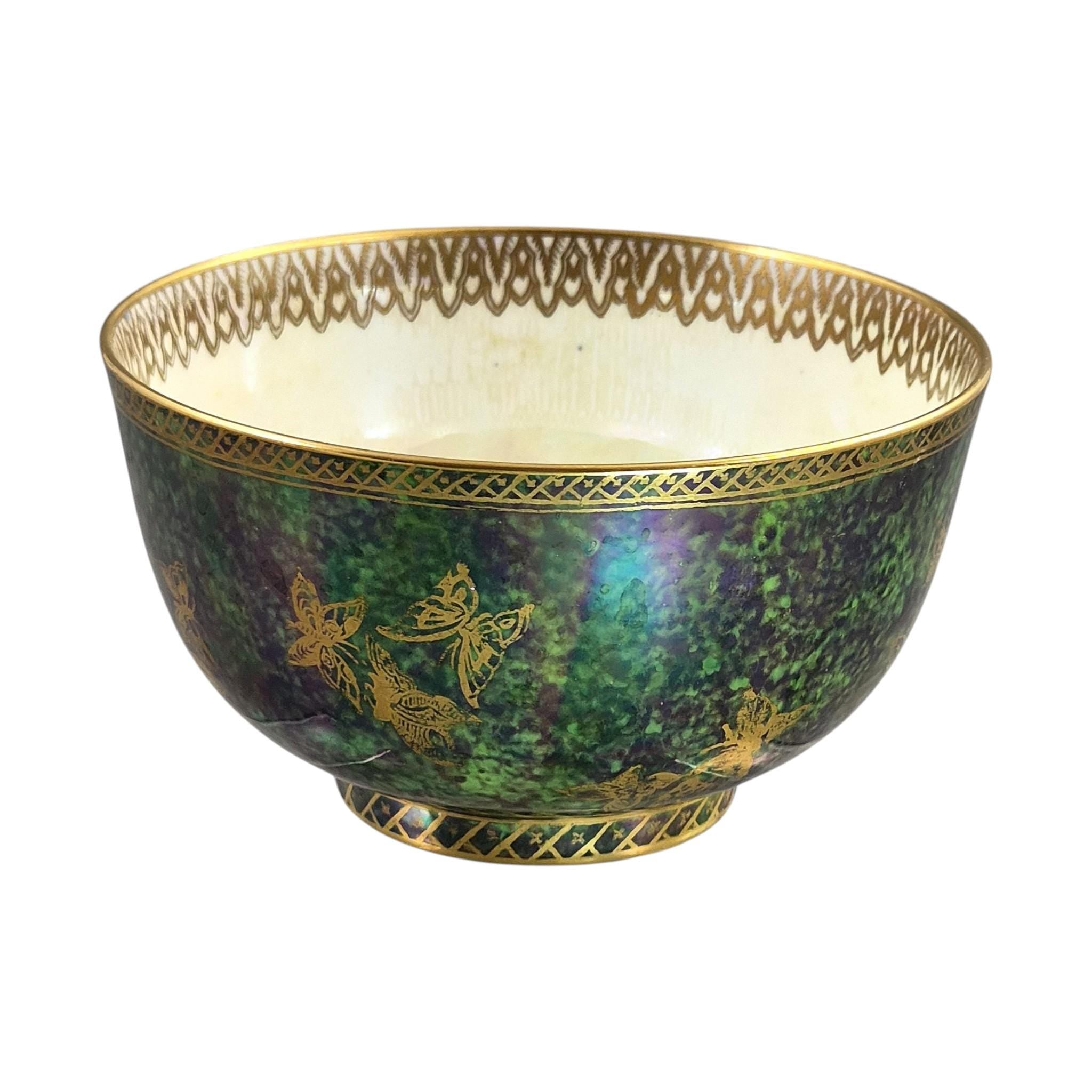 Daisy Makeig-Jones Wedgwood Fairyland Lustre green butterfly bowl c.1920