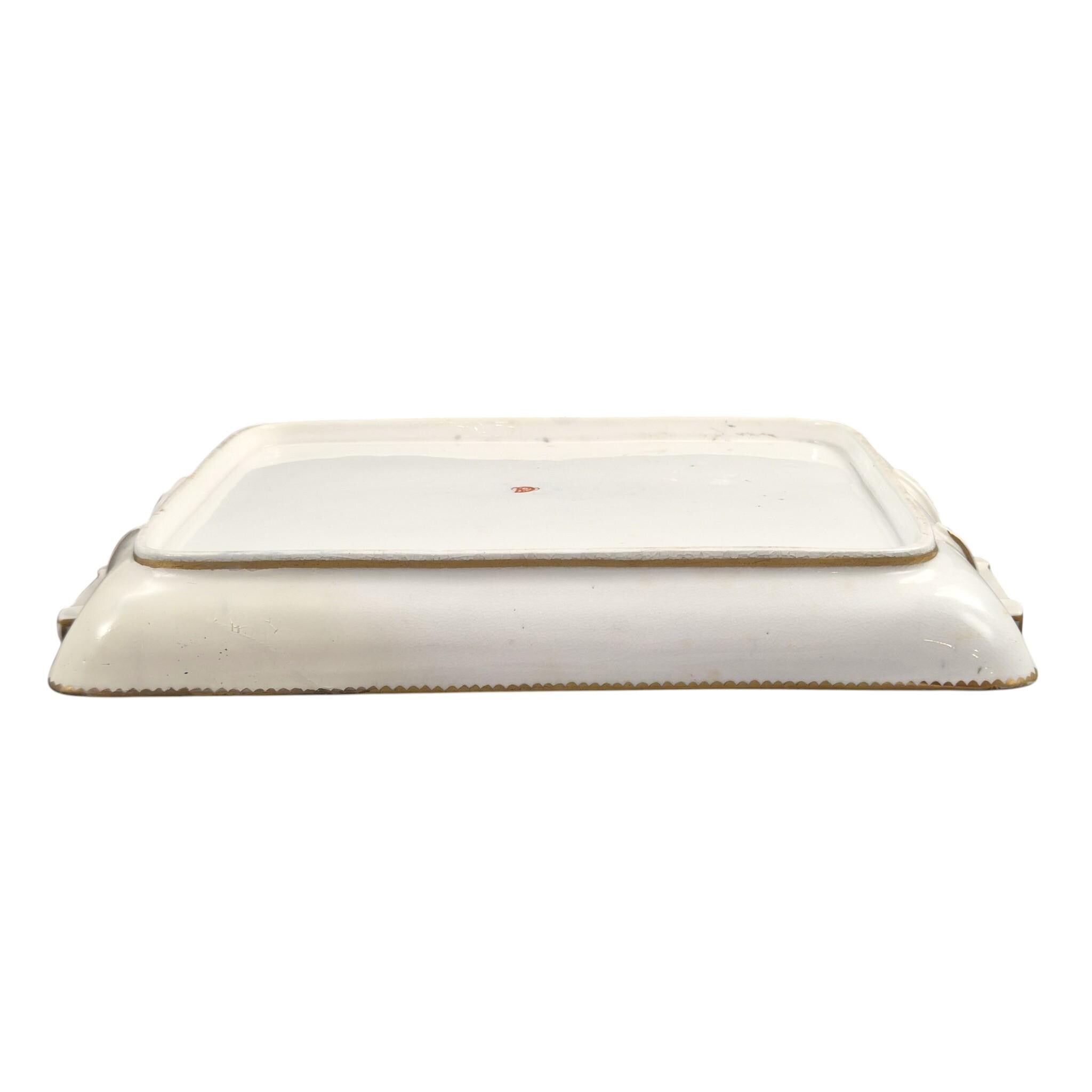 English exotic bird tray in the Worcester & James Giles tradition, cobalt blue, c.1850