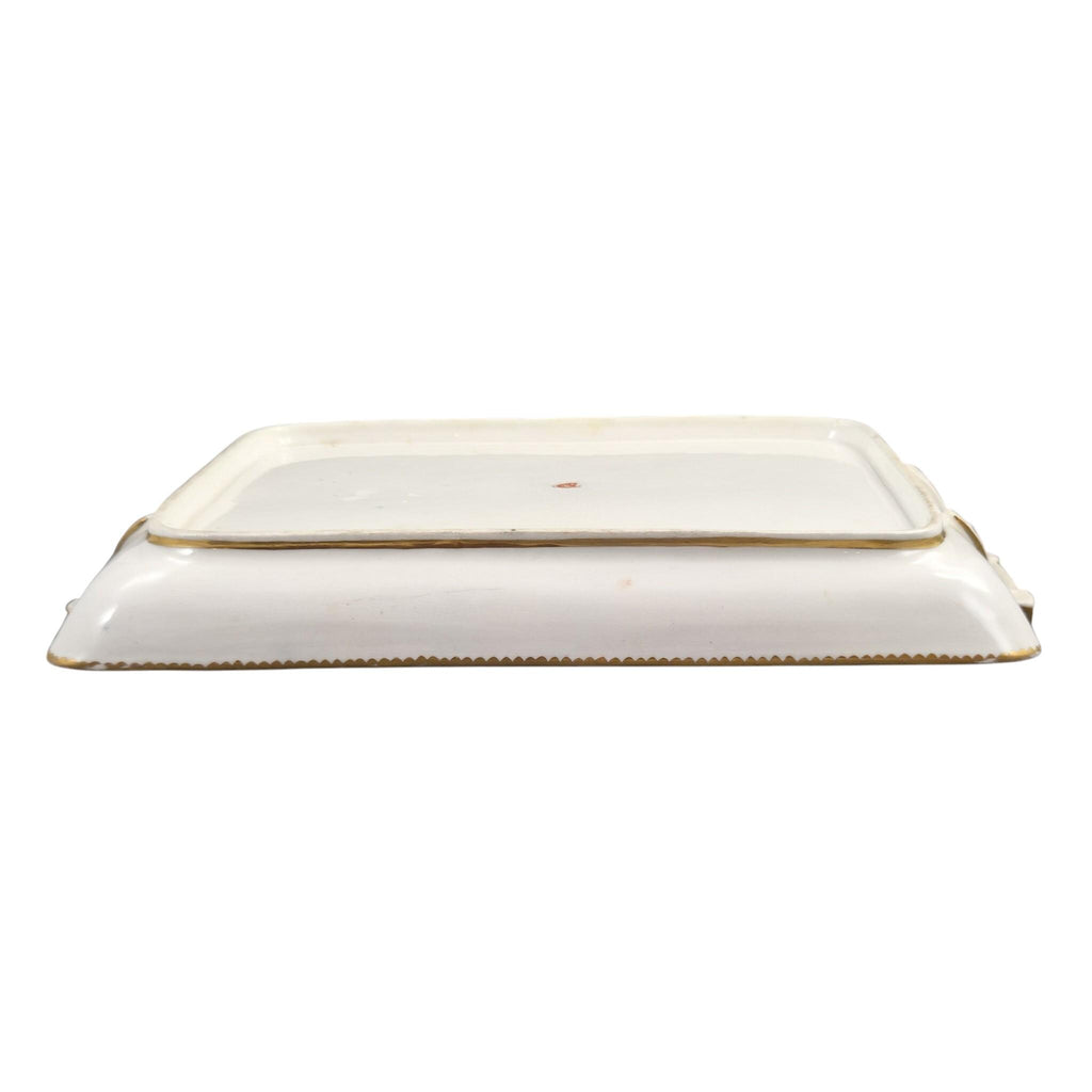 English exotic bird tray in the Worcester & James Giles tradition, cobalt blue, c.1850