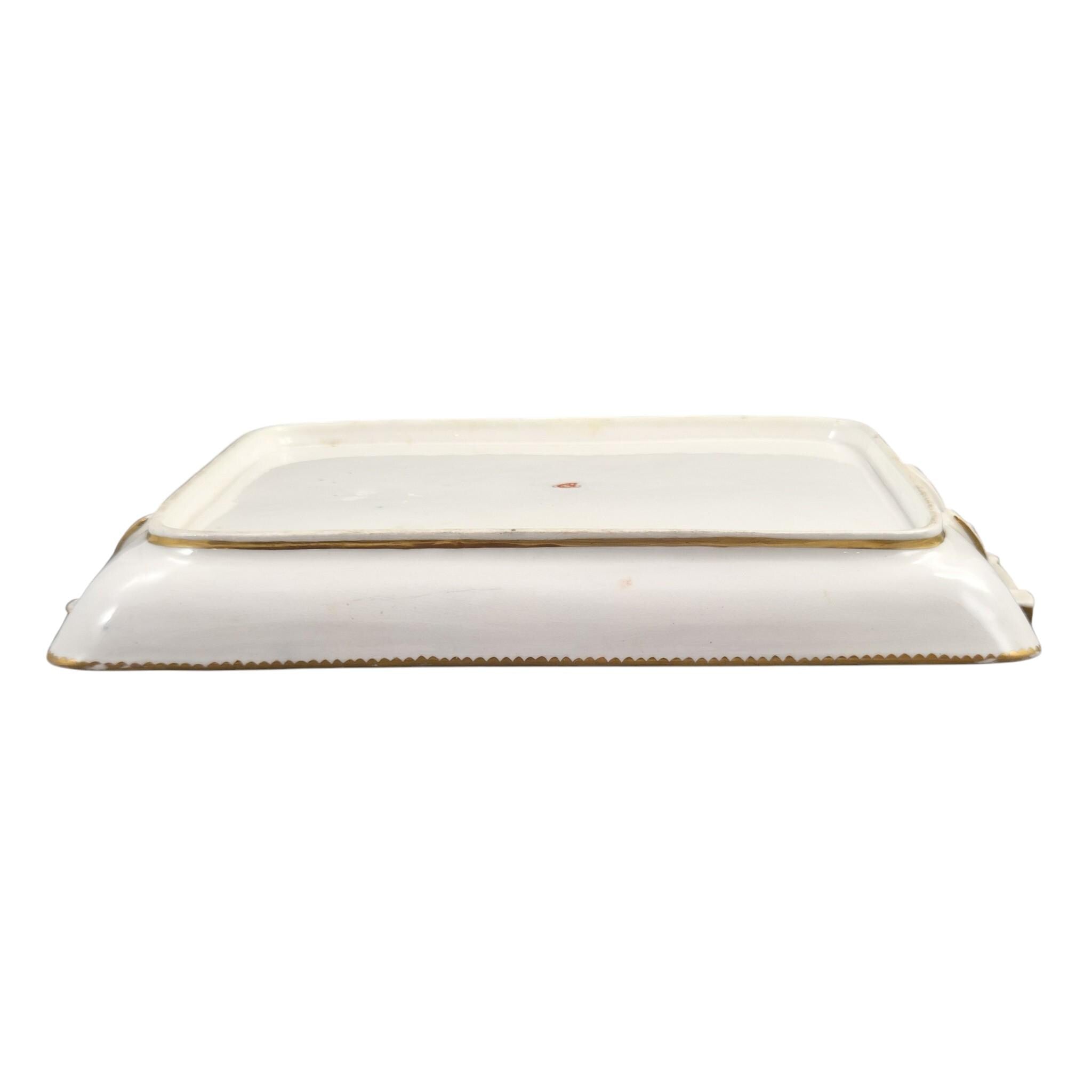 English exotic bird tray in the Worcester & James Giles tradition, cobalt blue, c.1850