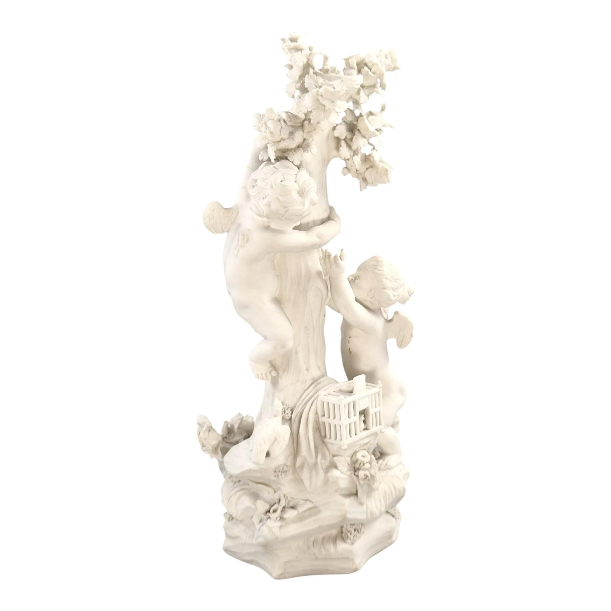 Rare Derby Biscuit Porcelain Group Air, Four Elements No. 48, c.1773
