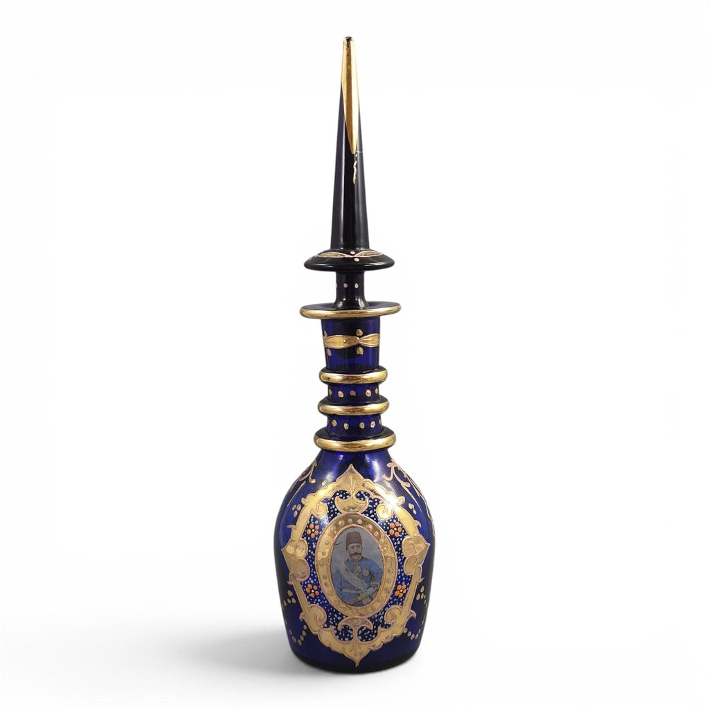 Antique Bohemian Cobalt Glass Decanter for the Qajar Market, c.1870-1890