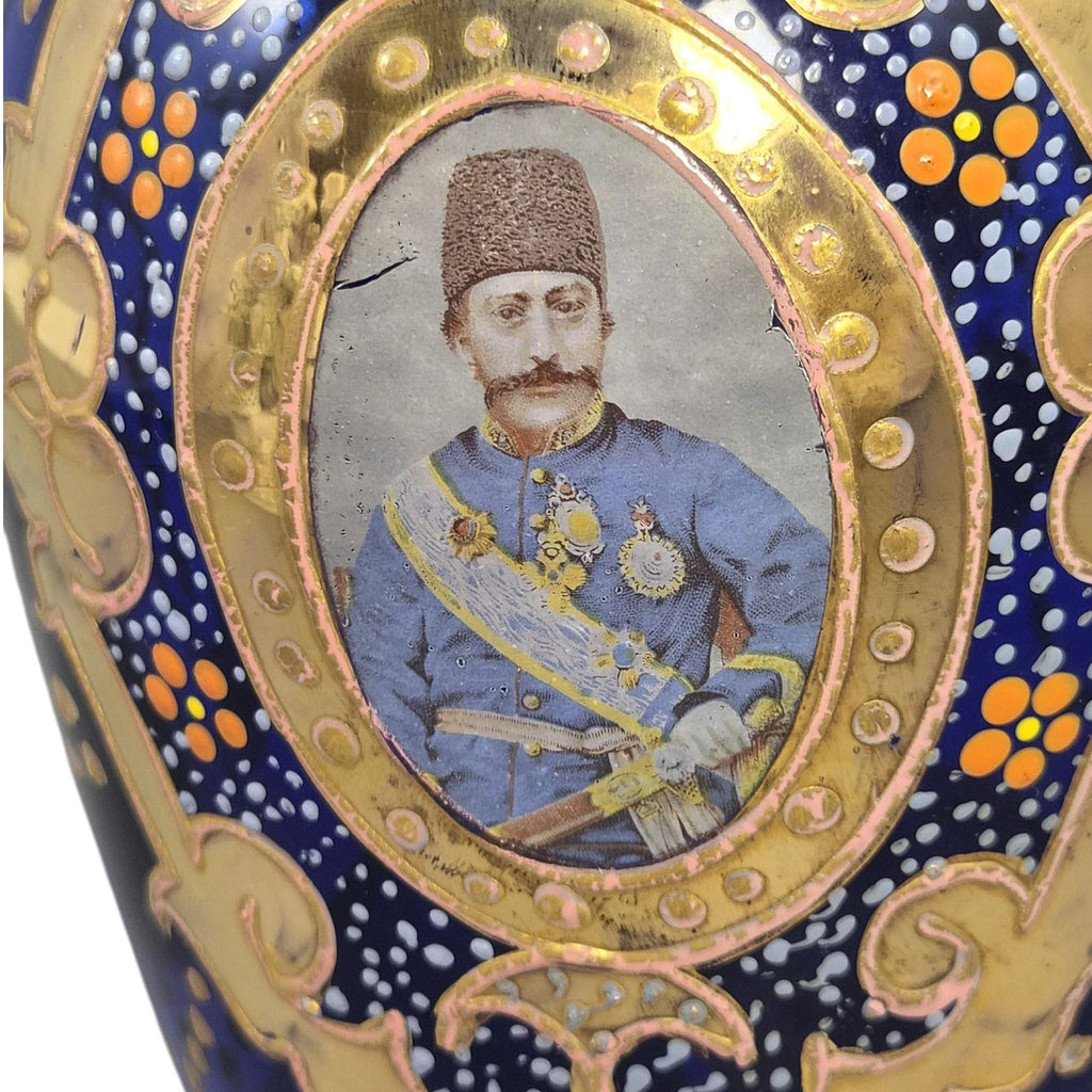 Antique Bohemian Cobalt Glass Decanter for the Qajar Market, c.1870-1890