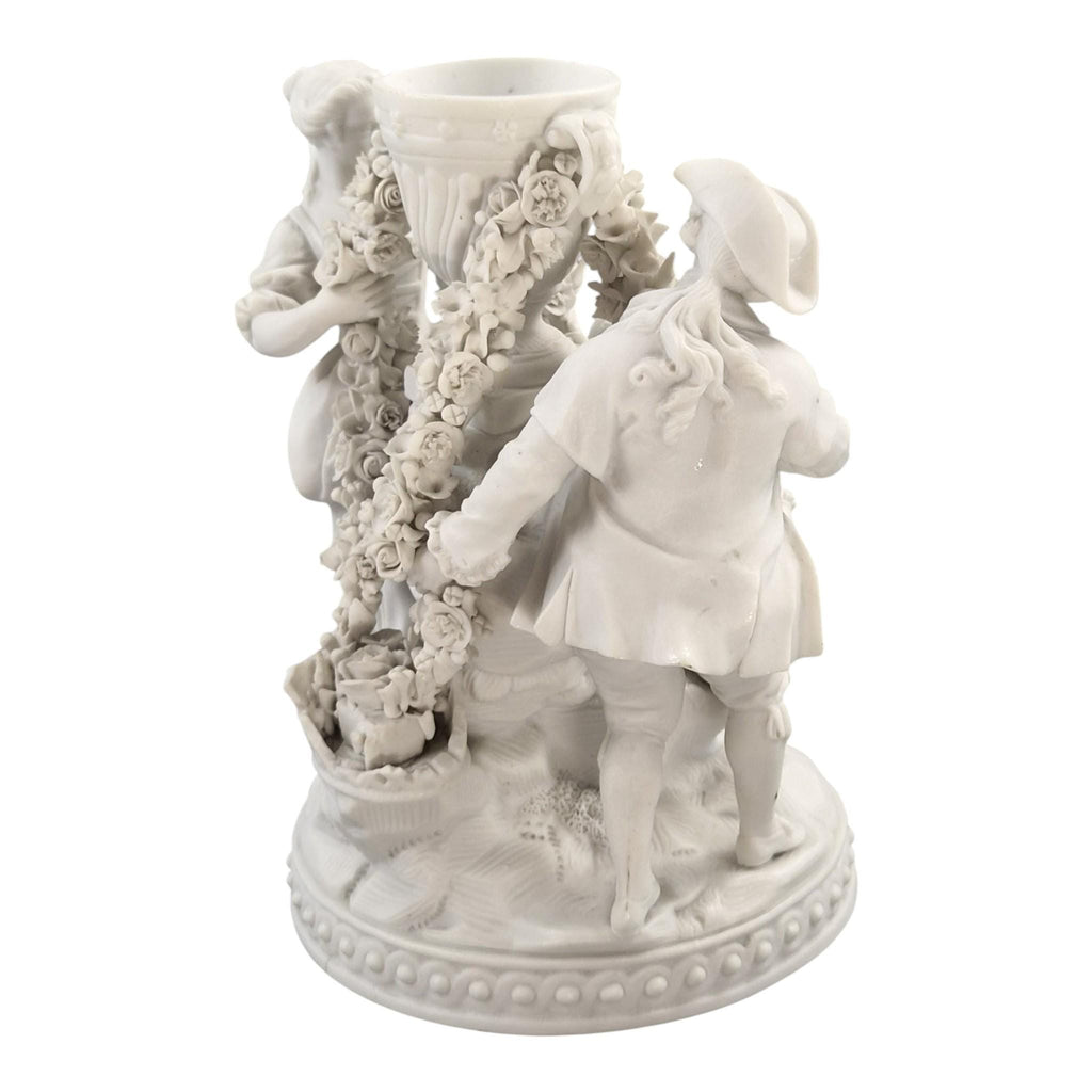 Rare Vieux Paris Biscuit Porcelain Group with Floral Garlands, c.1850-1870