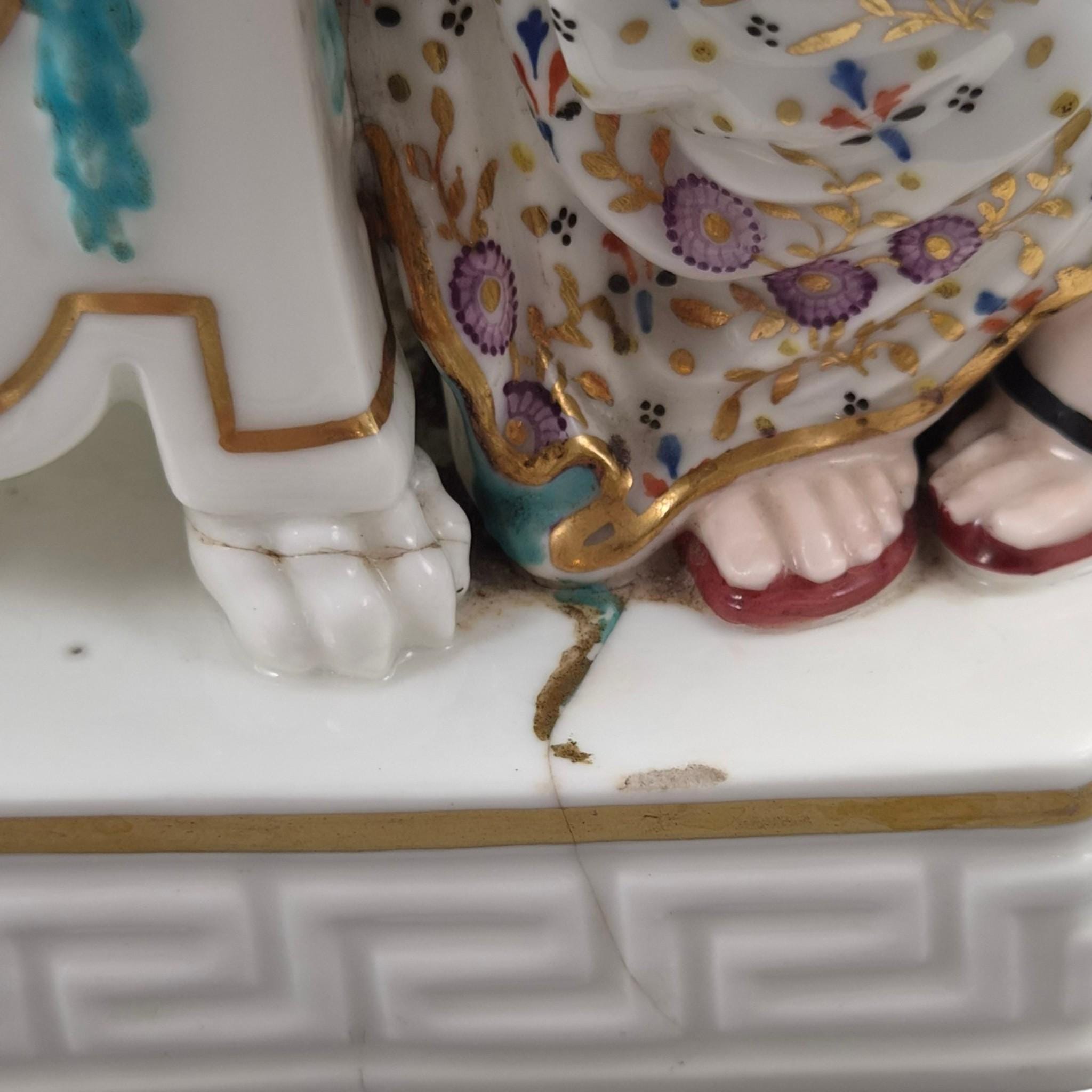 Rare Derby porcelain figure of Andromache weeping over Hector’s ashes, model 100, c.1778