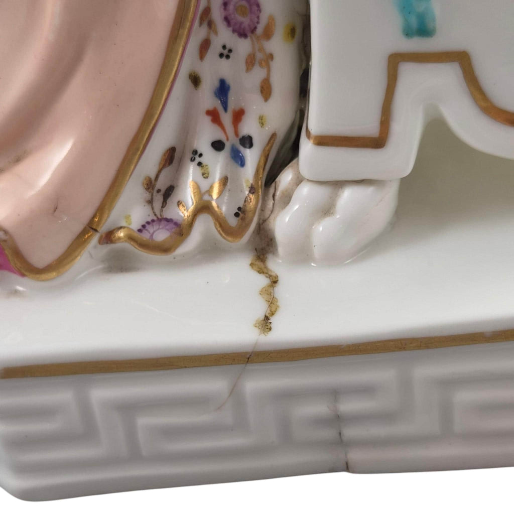 Rare Derby porcelain figure of Andromache weeping over Hector’s ashes, model 100, c.1778