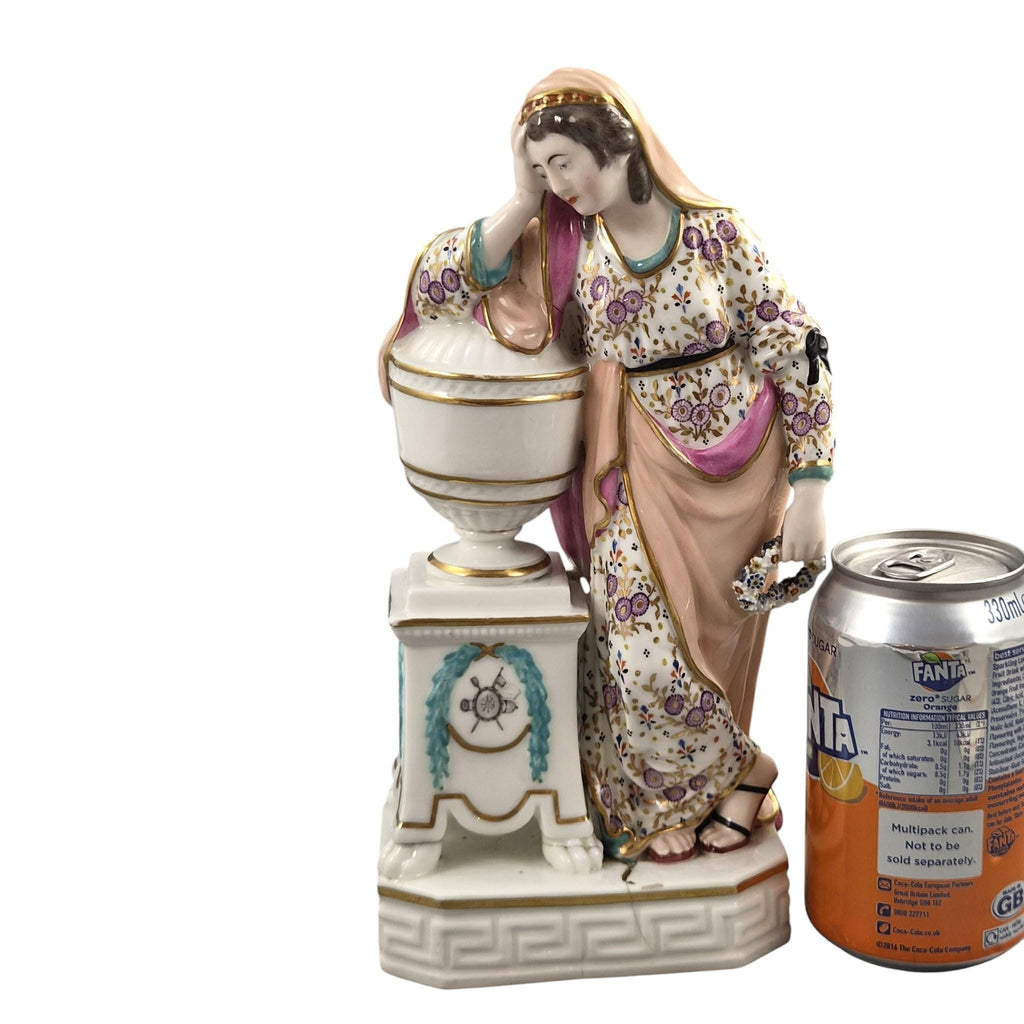 Rare Derby porcelain figure of Andromache weeping over Hector’s ashes, model 100, c.1778