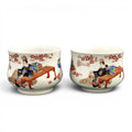 Rare Japanese Imari sencha tea cups by Gyokushi, Ginshōtei studio, c.1890