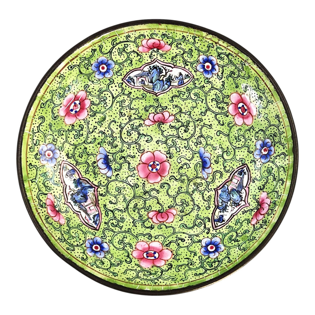 Antique Chinese Canton enamel gaiwan tea set, Qing dynasty, c. 1850–1860