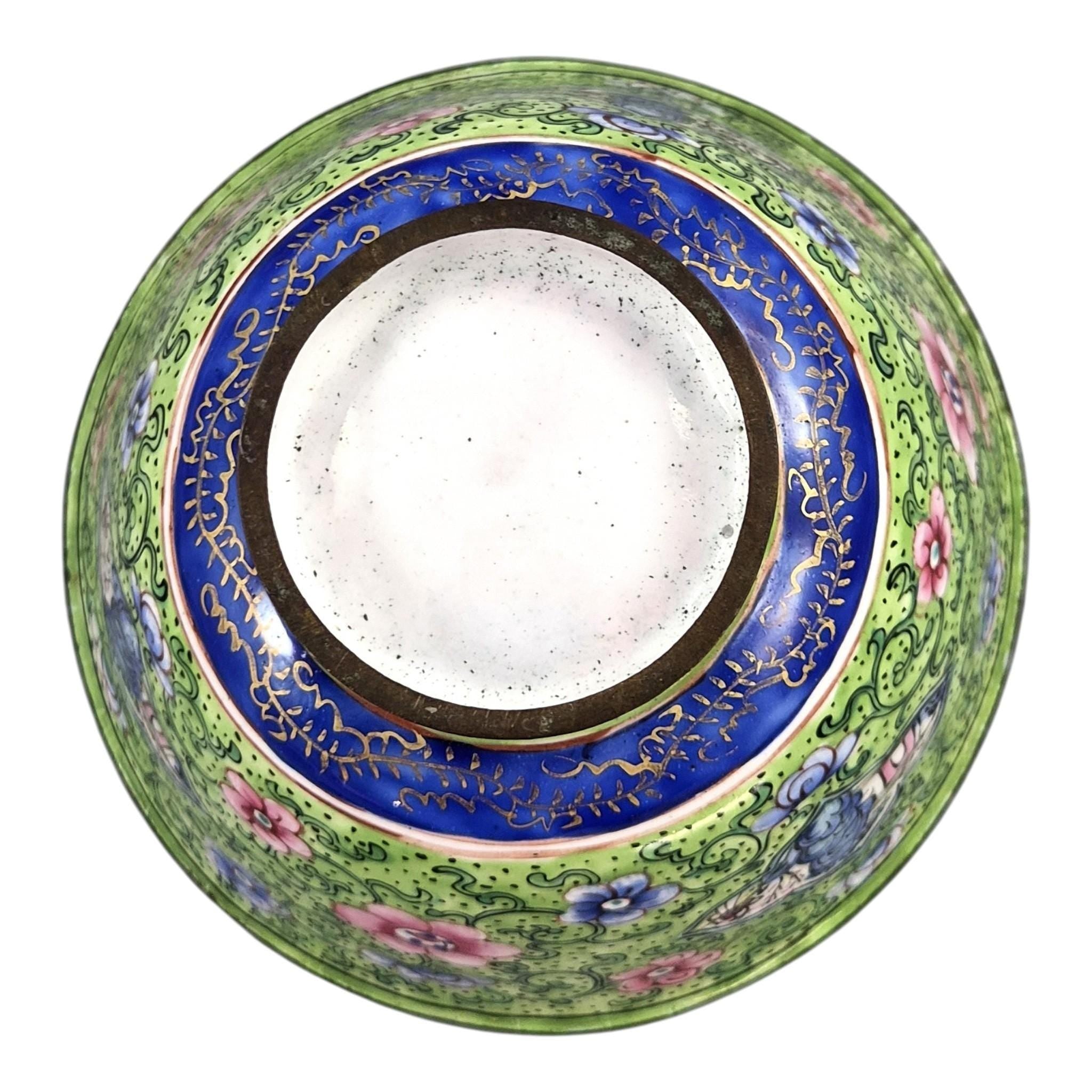 Antique Chinese Canton enamel gaiwan tea set, Qing dynasty, c. 1850–1860