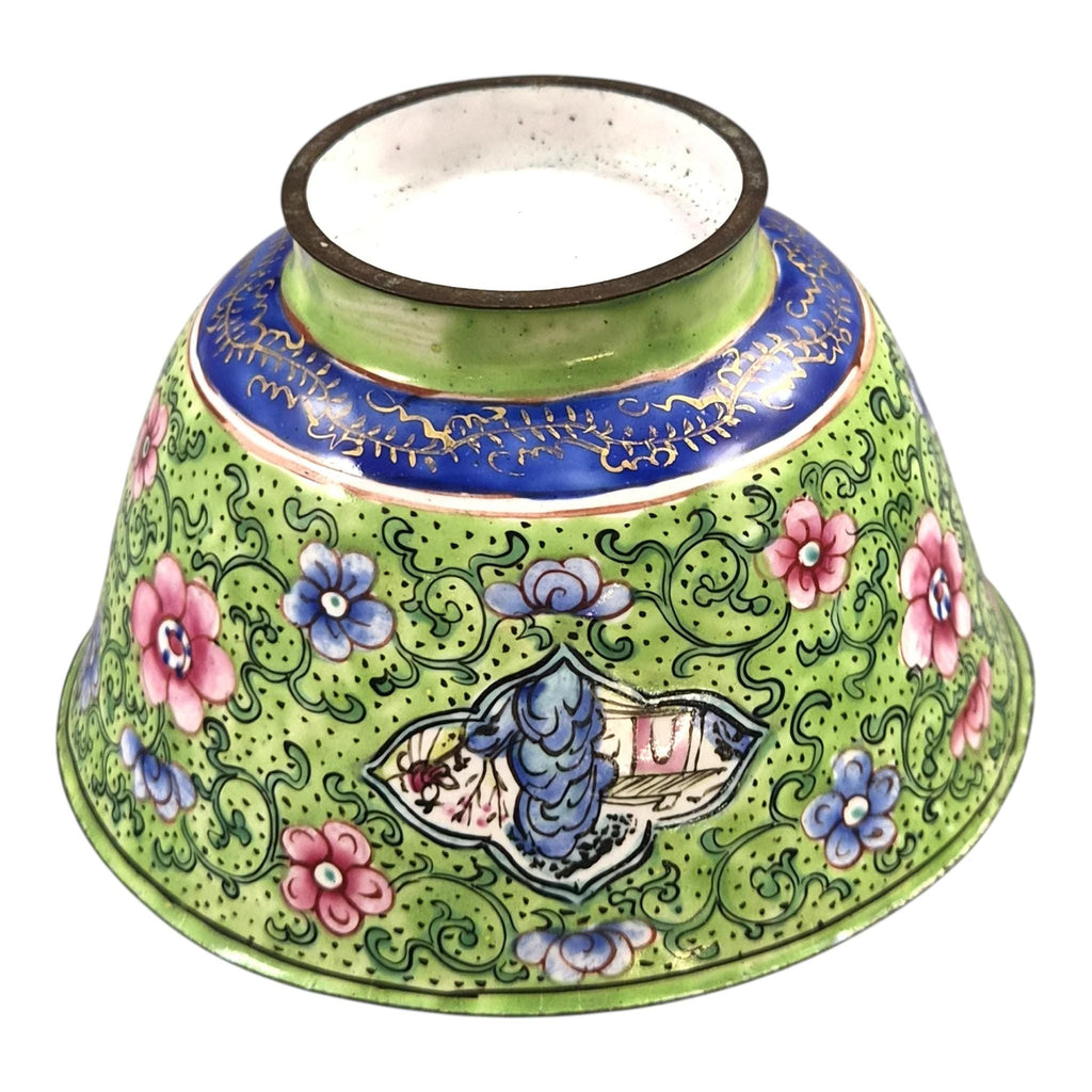 Antique Chinese Canton enamel gaiwan tea set, Qing dynasty, c. 1850–1860