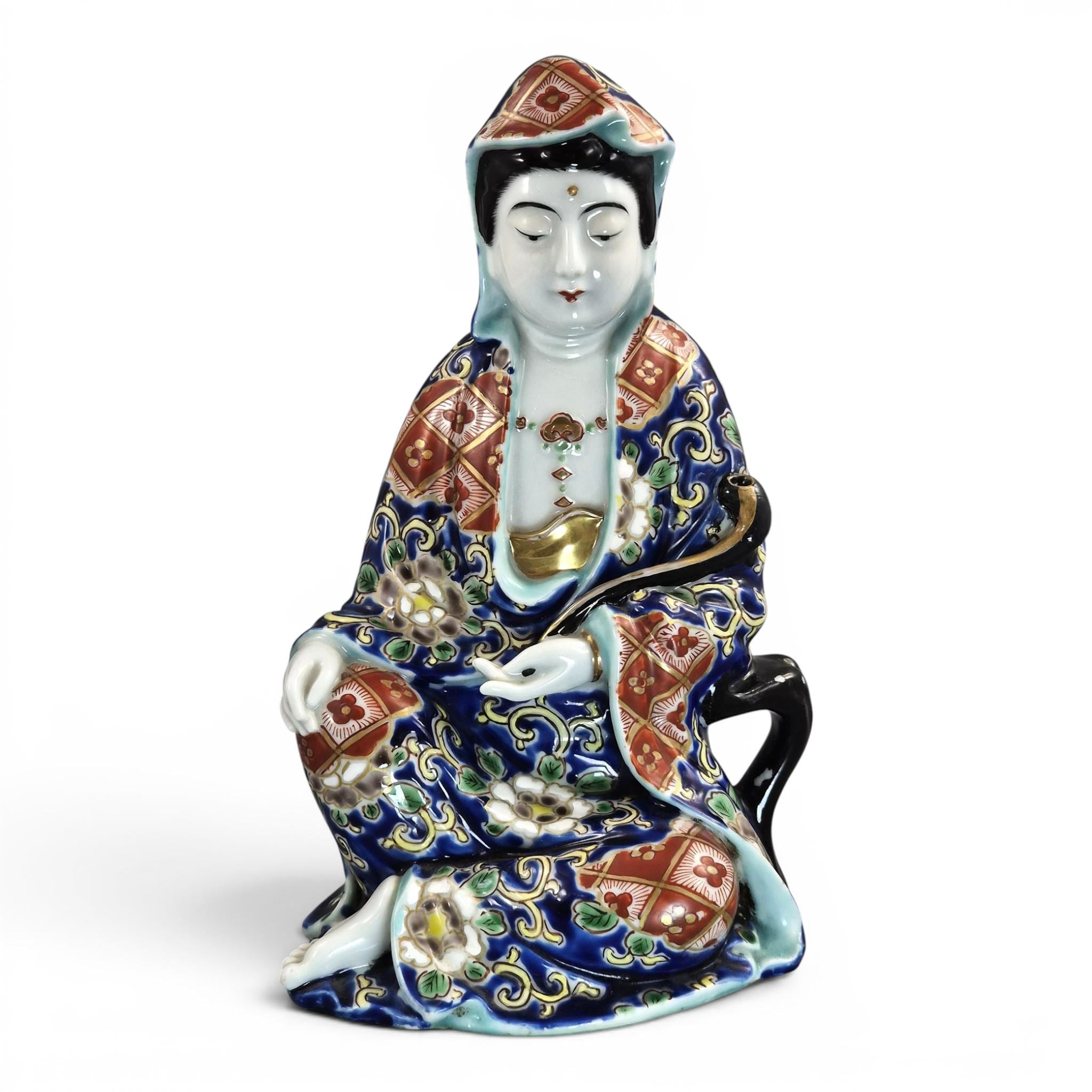 Rare Japanese Arita Figure of Jigoku Dayū, Hell Courtesan, c.1921