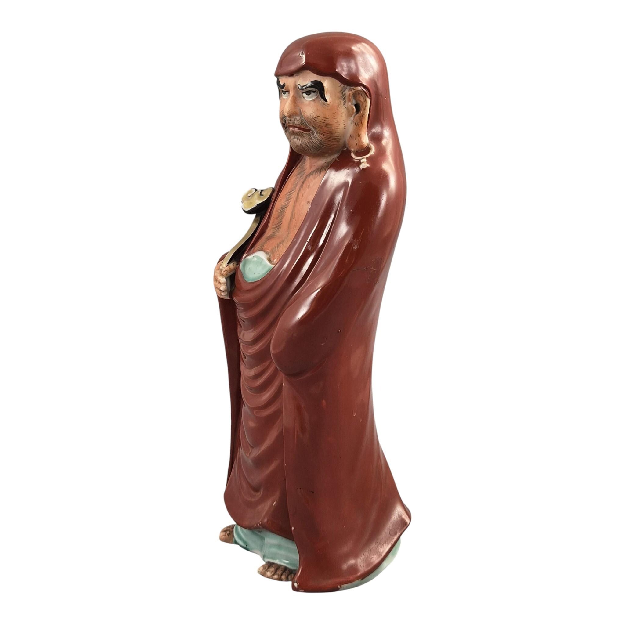 Japanese Kutani Daruma Okimono Porcelain Figure of Bodhidharma