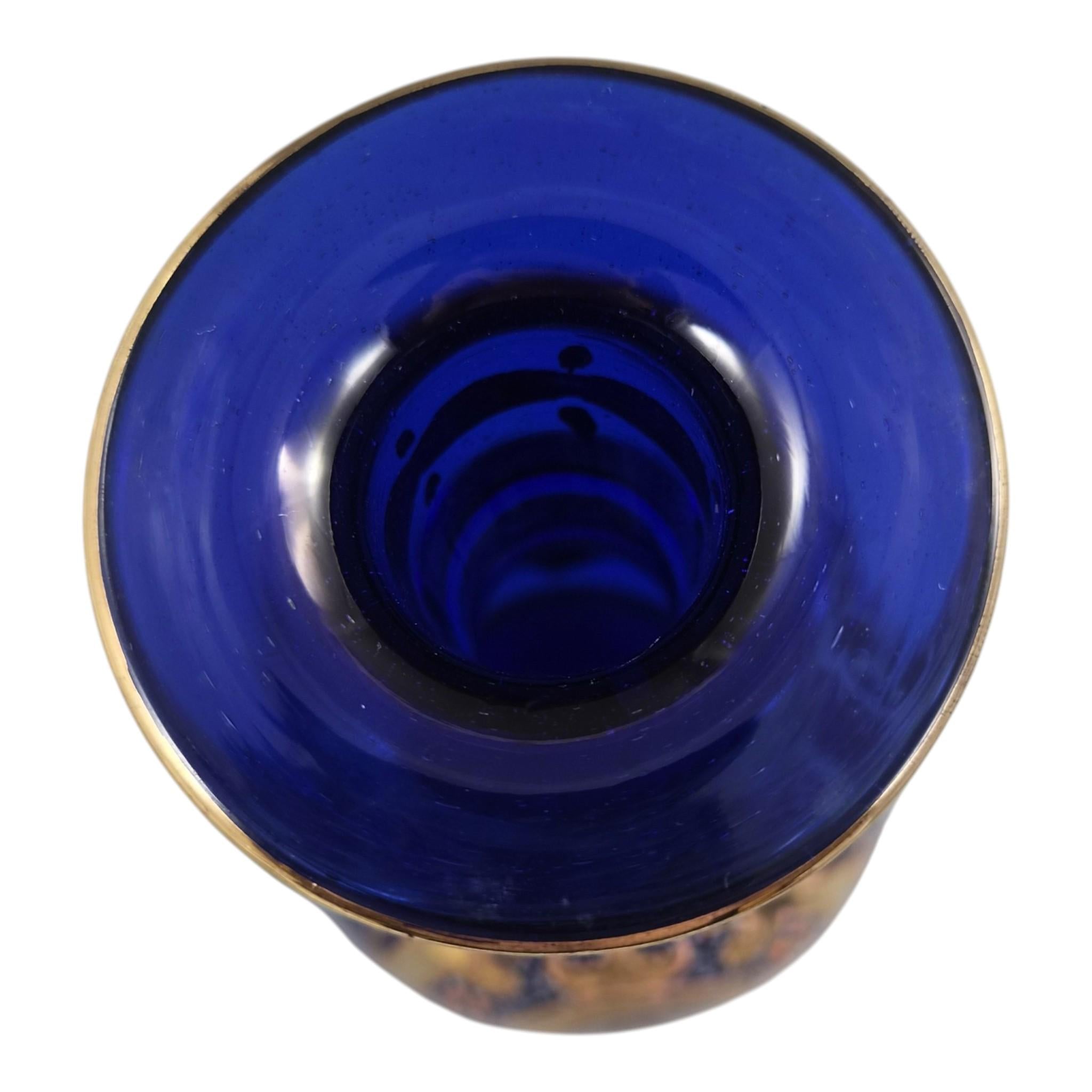 Antique Bohemian Cobalt Glass Decanter for the Qajar Market, c.1870-1890