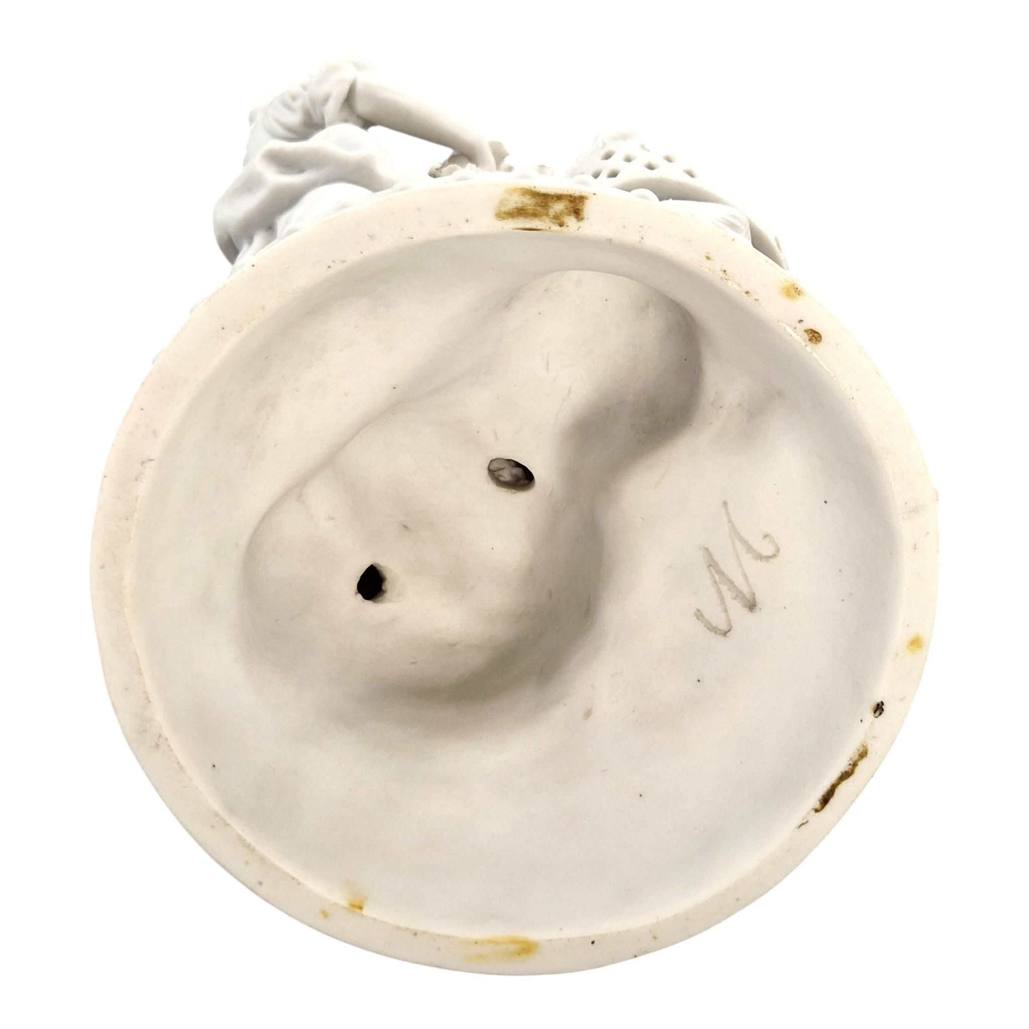 Rare Vieux Paris Biscuit Porcelain Group with Floral Garlands, c.1850-1870