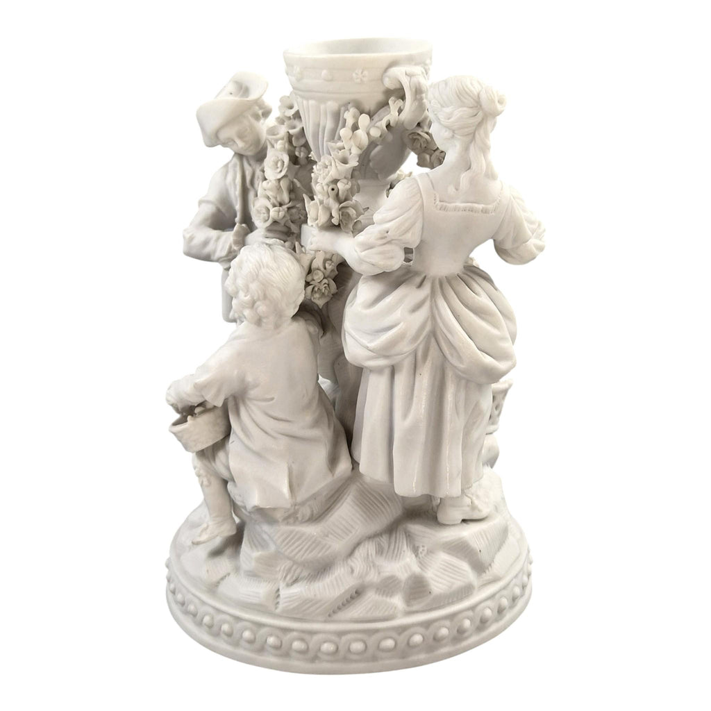 Rare Vieux Paris Biscuit Porcelain Group with Floral Garlands, c.1850-1870