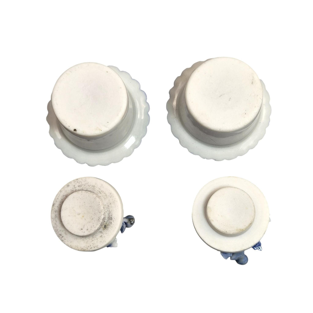Rare Hirado Porcelain Chrysanthemum Inkwells Pair, Mikawachi Ware c.1850-1880