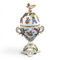 Carl Thieme Dresden Covered Potpourri Urn with Putti and Encrusted Flowers, c.1901