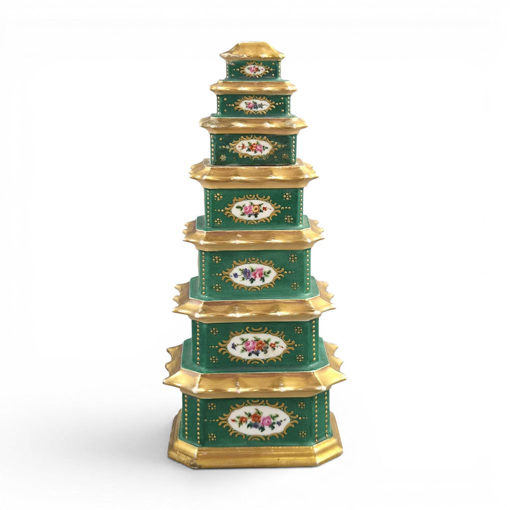 Rare Jacob Petit Porcelain Pagoda Perfume Bottle c.1835-1845