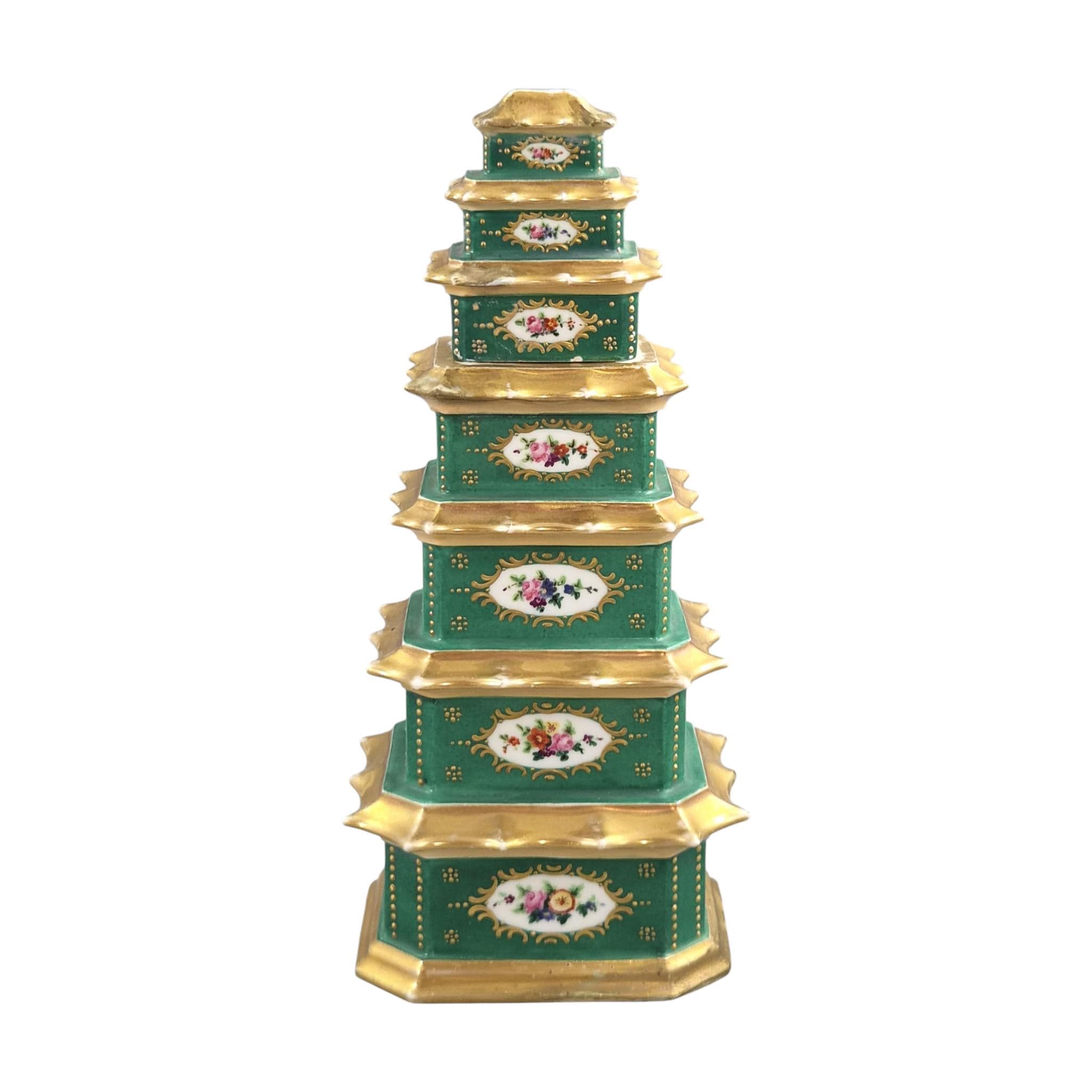 Rare Jacob Petit Porcelain Pagoda Perfume Bottle c.1835-1845
