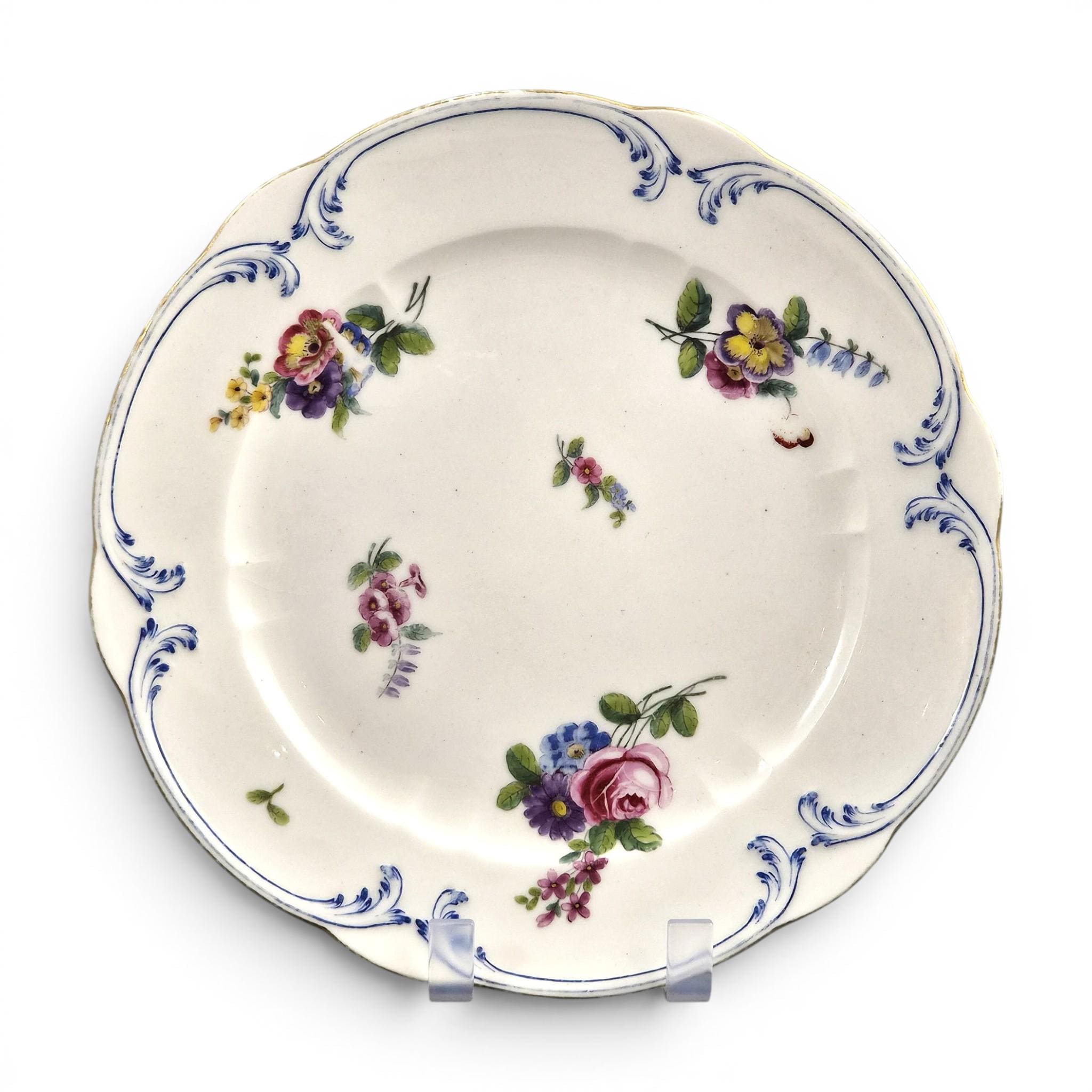 Sèvres Soft-Paste Porcelain Plate by Ambroise Michel, 1777