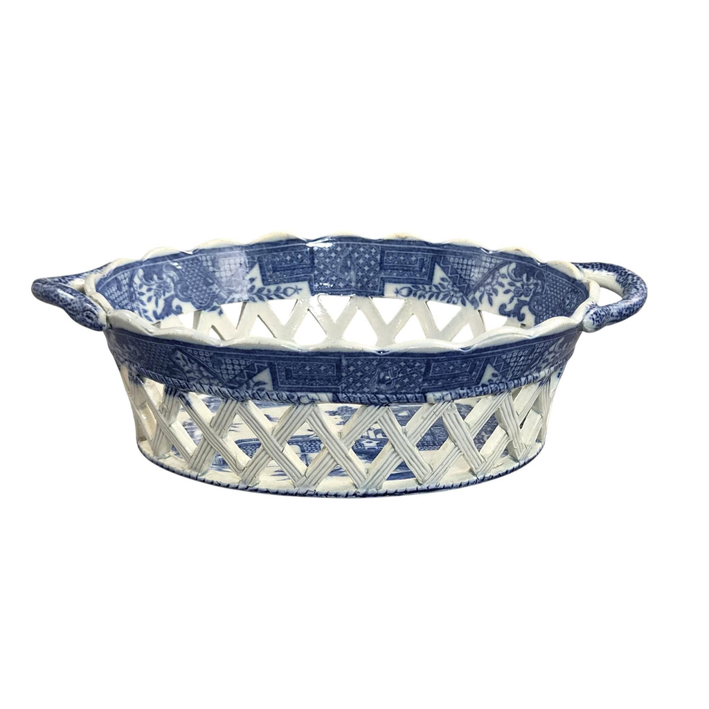 Spode Regency Reticulated Chestnut Basket, Long Bridge Pattern, c.1810–1815