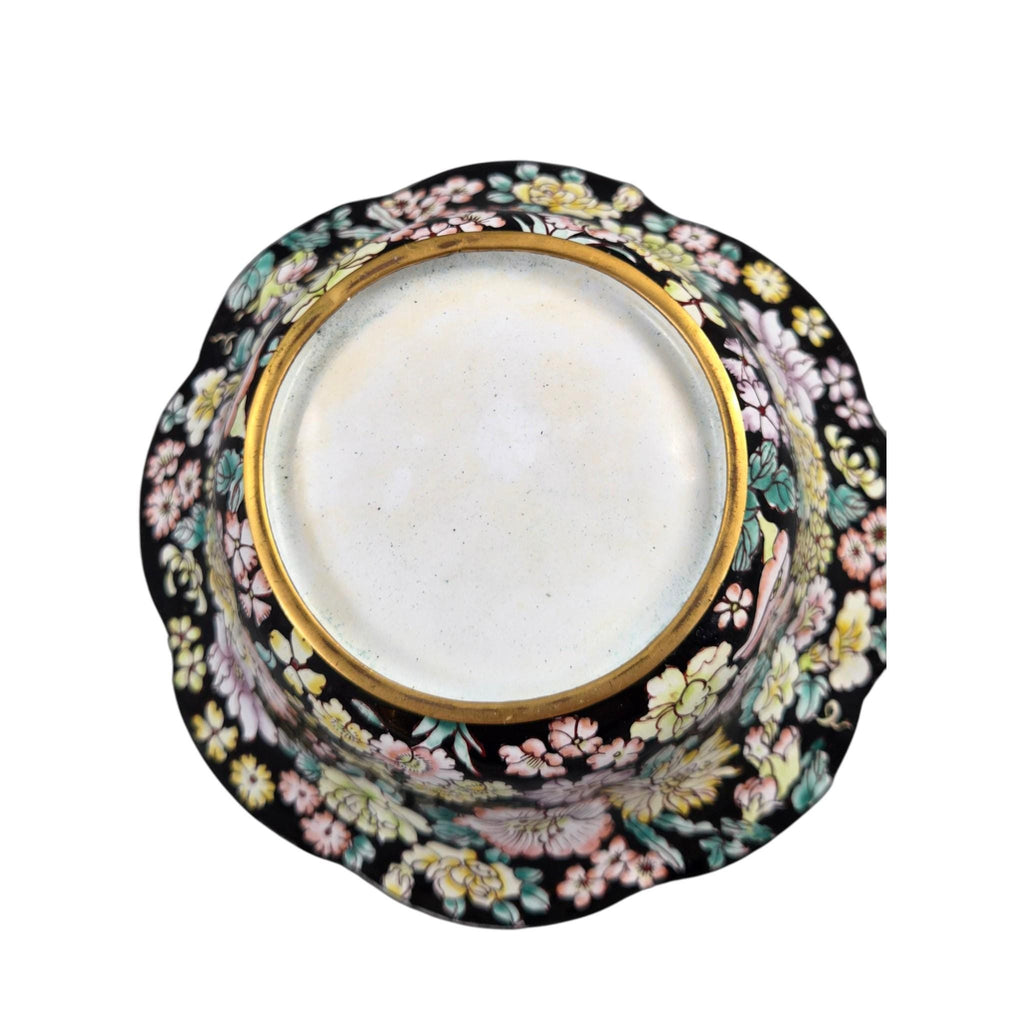 Chinese Canton Famille Noire Enamel-on-Copper Export Bowl, c. 1885-1905