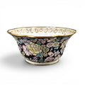 Chinese Canton Famille Noire Enamel-on-Copper Export Bowl, c. 1885-1905
