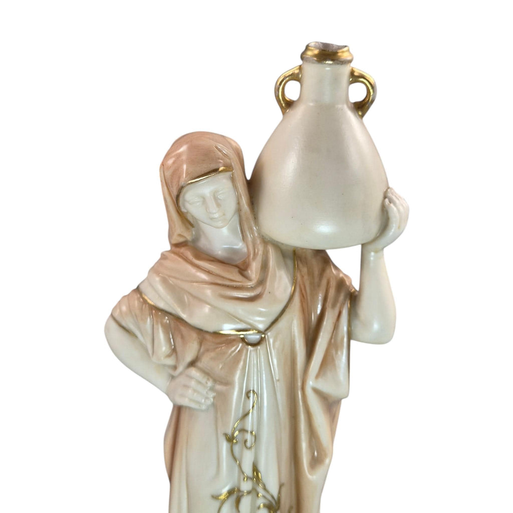 Royal Worcester Blush Ivory Cairo Water Carriers by James Hadley, Pair of Orientalist Porcelain Figures, 1901-1902