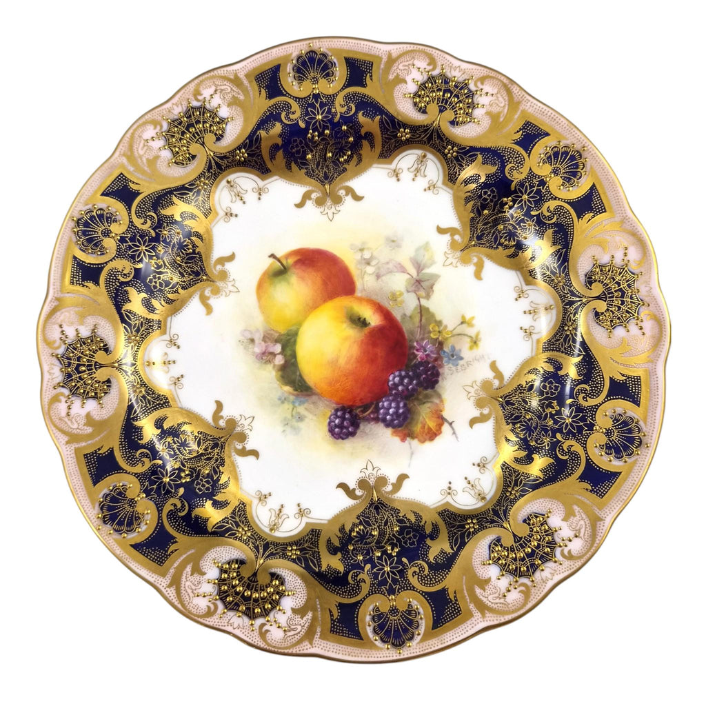 Royal Worcester Richard Sebright Signed Painted Fruit Cabinet Plate 1937